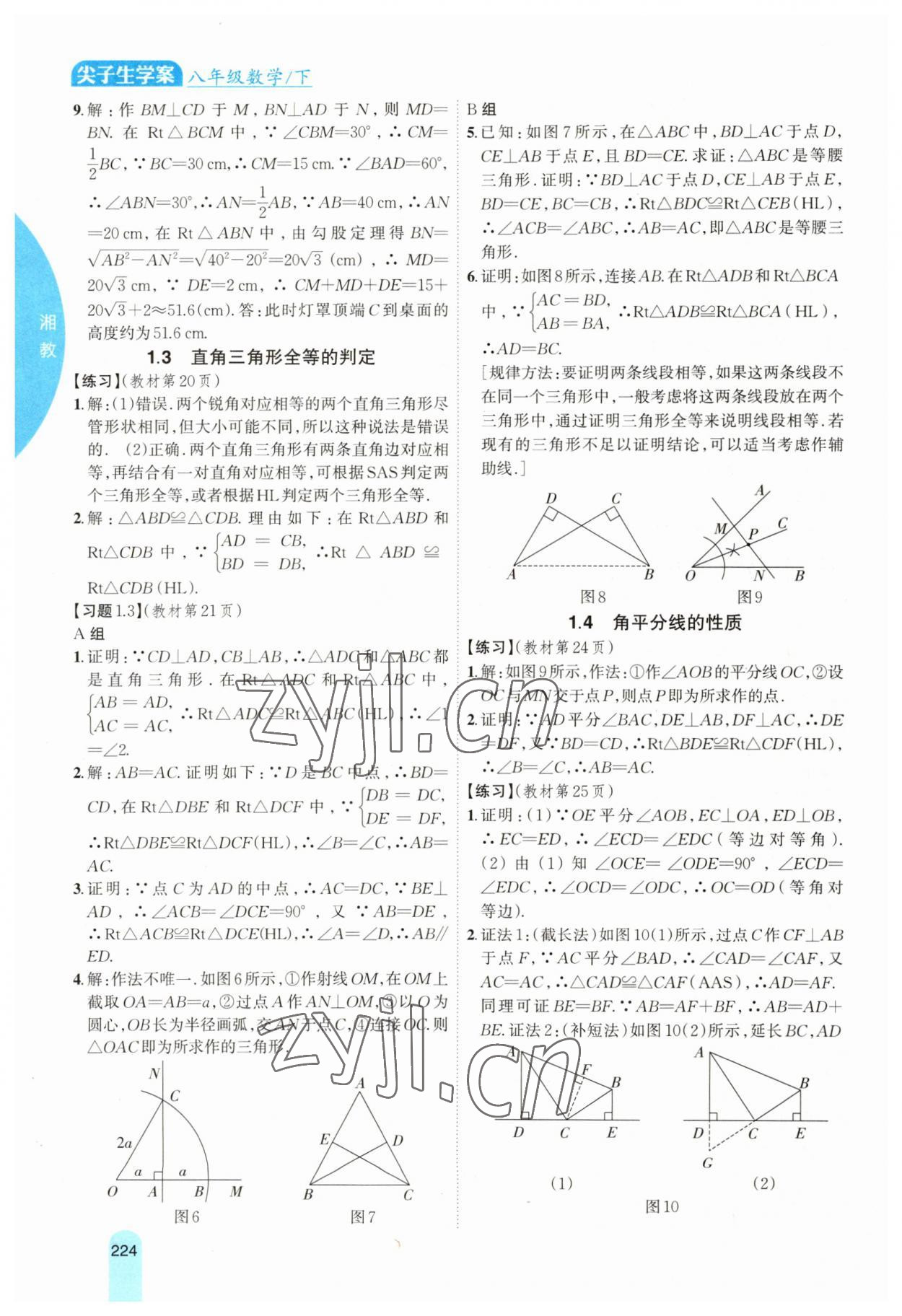 2023年尖子生學(xué)案八年級(jí)數(shù)學(xué)下冊(cè)湘教版 參考答案第3頁(yè)