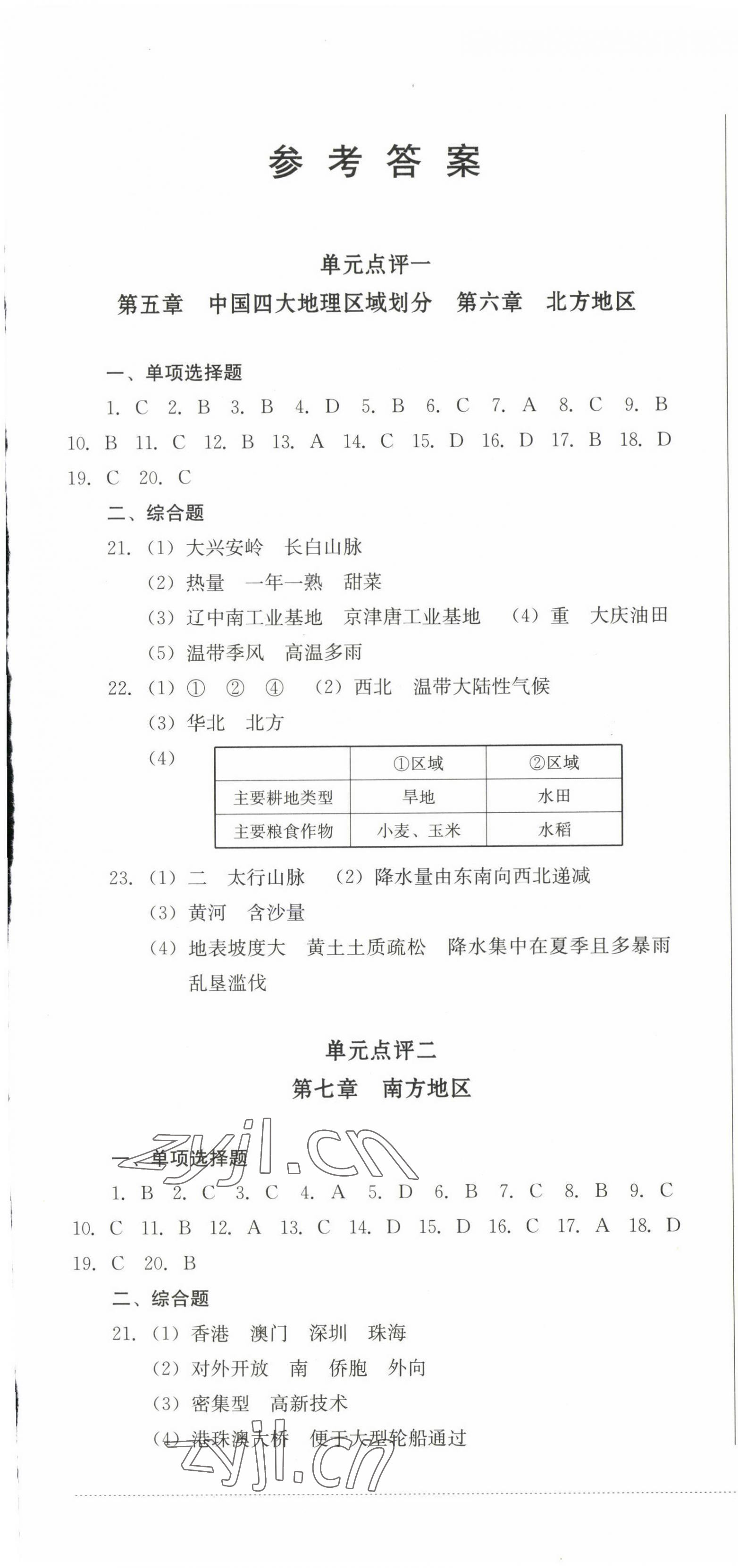 2023年學(xué)情點評四川教育出版社八年級地理下冊商務(wù)星球版 第1頁