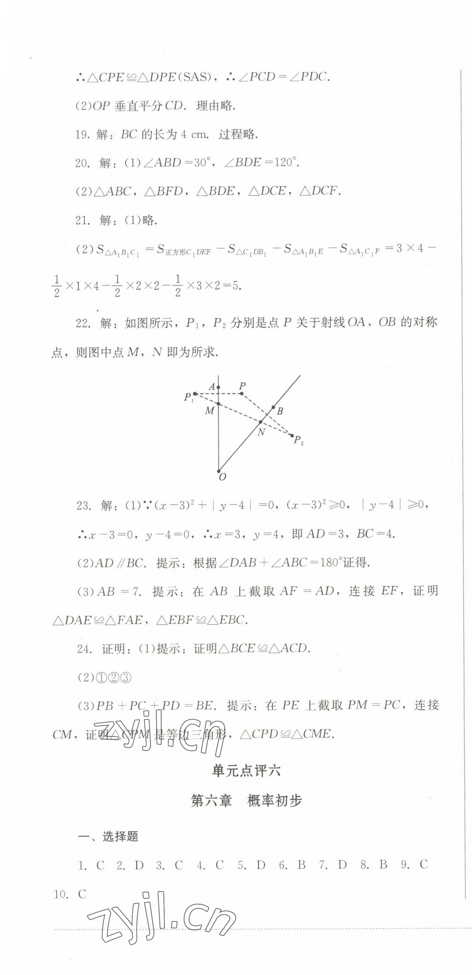 2023年學情點評四川教育出版社七年級數(shù)學下冊北師大版 第10頁