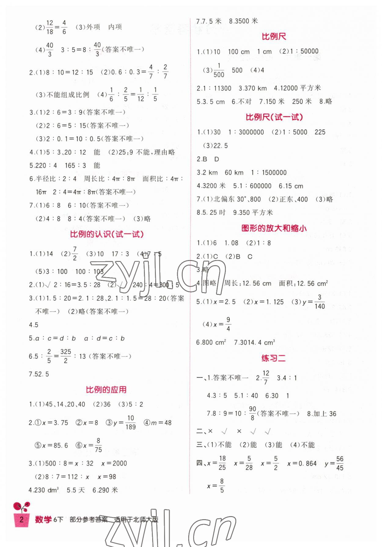 2023年小學生學習實踐園地六年級數(shù)學下冊北師大版 第2頁