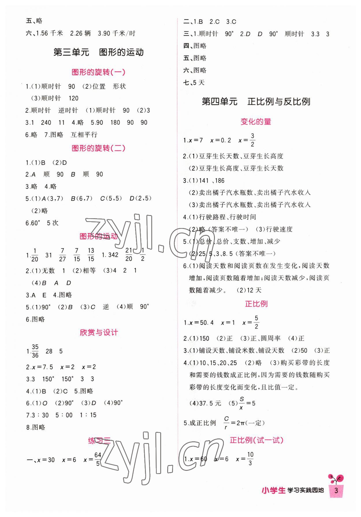 2023年小學(xué)生學(xué)習(xí)實(shí)踐園地六年級(jí)數(shù)學(xué)下冊(cè)北師大版 第3頁(yè)