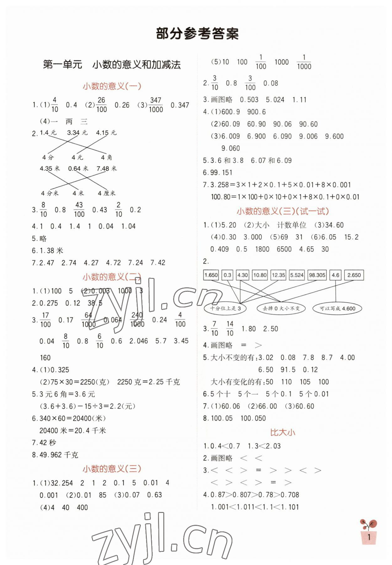 2023年小学生学习实践园地四年级数学下册北师大版 第1页