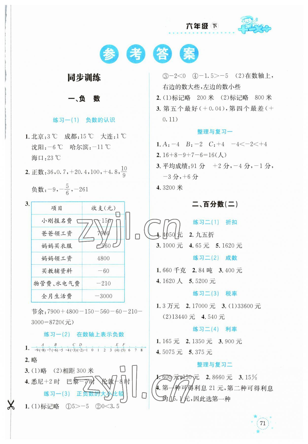 2023年解決問題專項(xiàng)訓(xùn)練六年級數(shù)學(xué)下冊人教版 第1頁