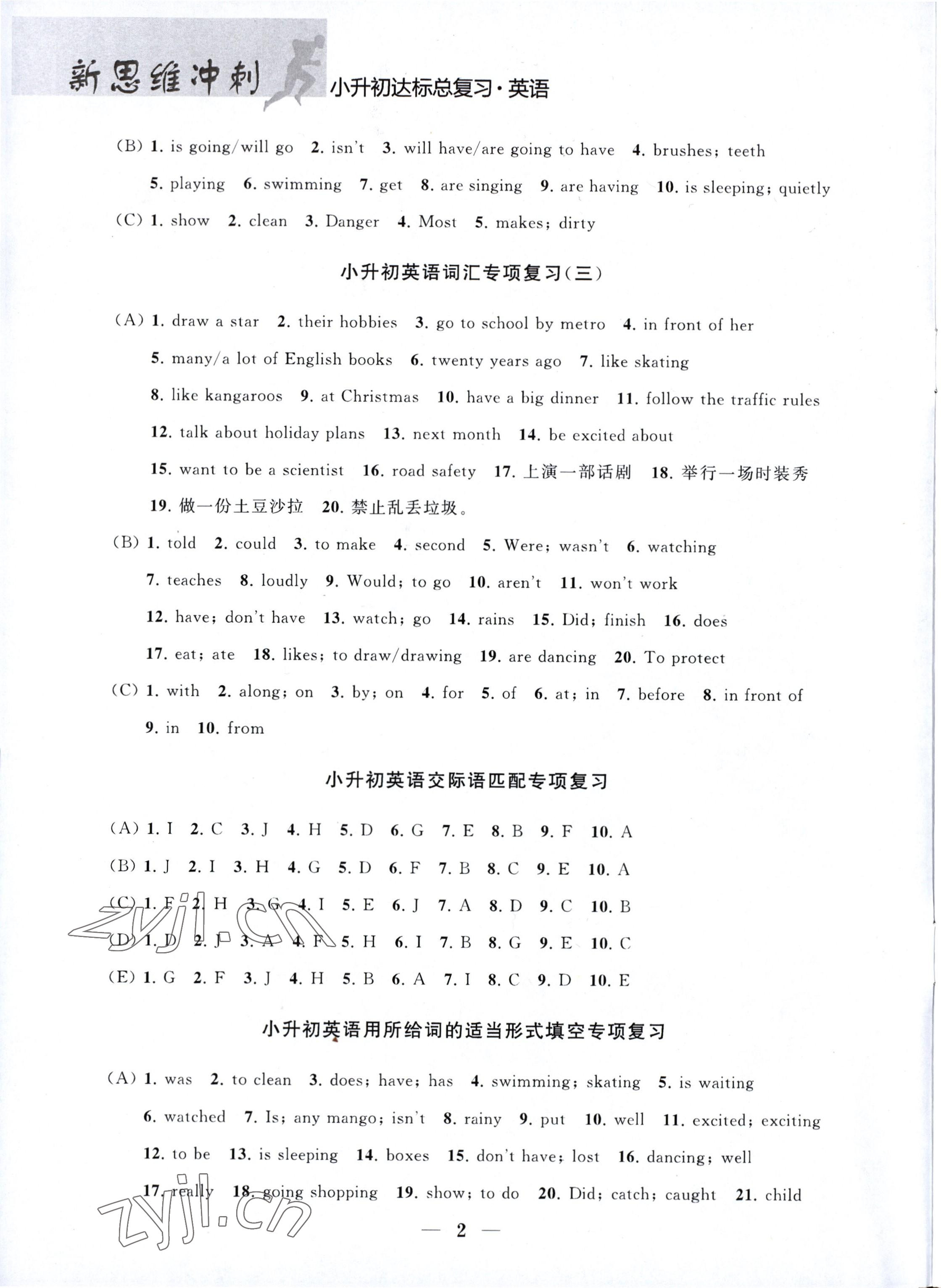 2023年新思维冲刺小升初达标总复习英语 第2页