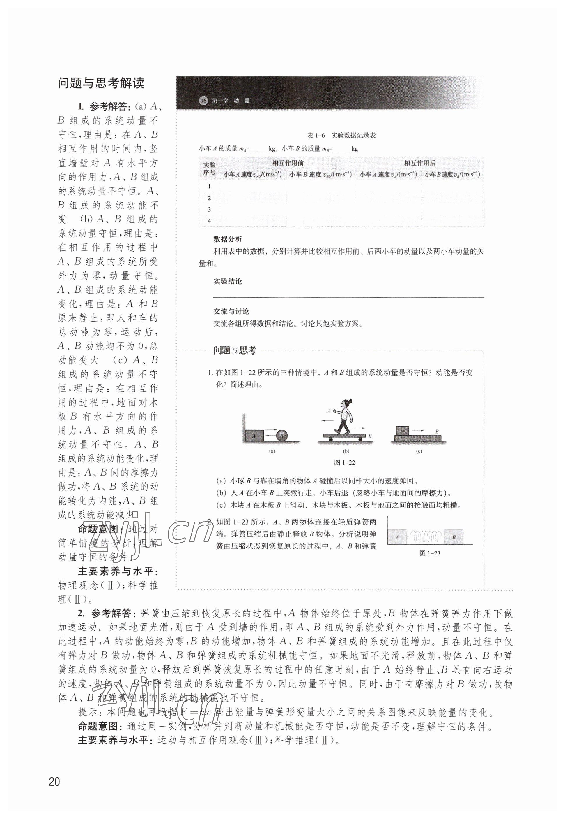 2023年教材課本高中物理選擇性必修第一冊滬教版 參考答案第20頁