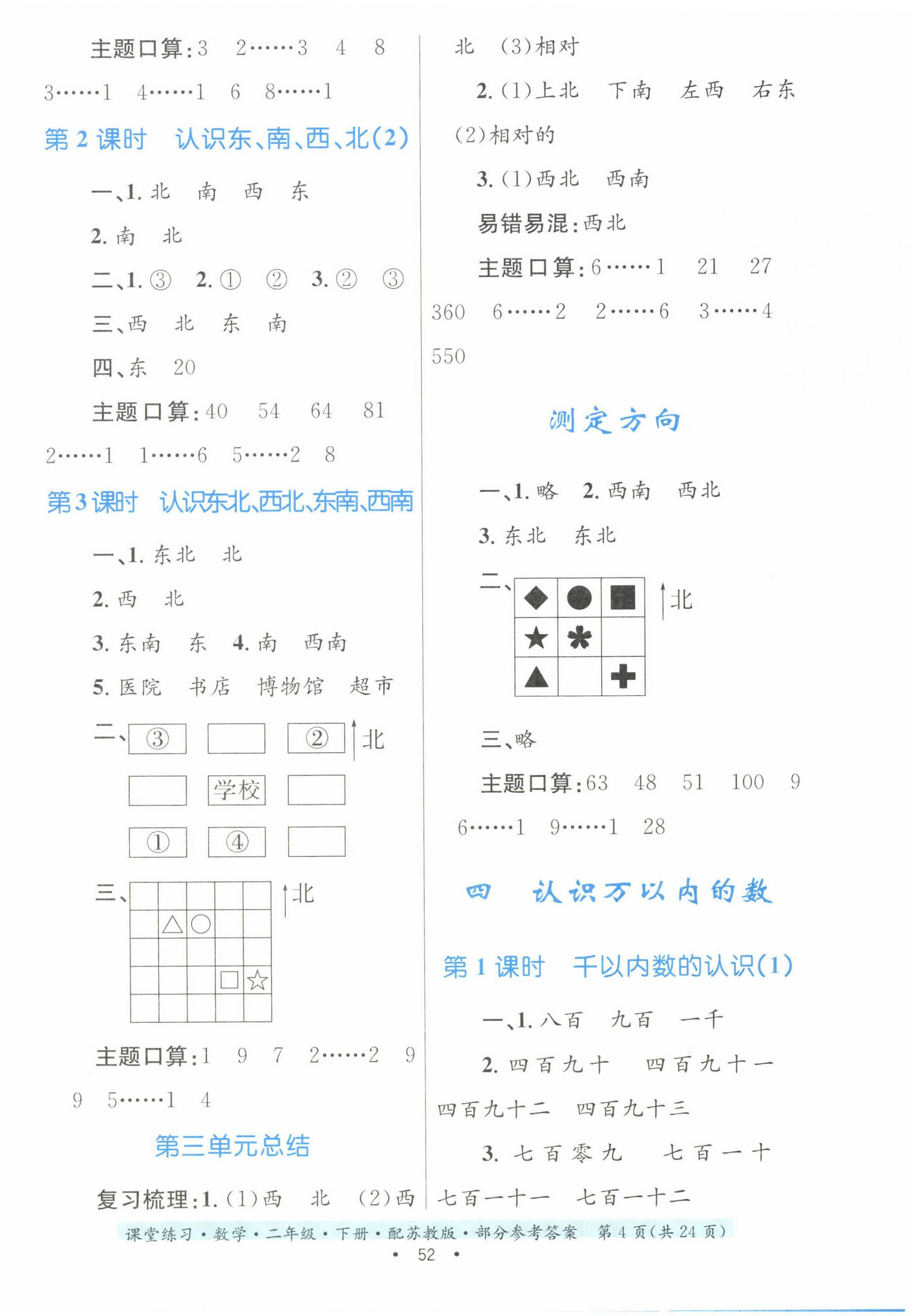 2023年家庭作業(yè)二年級(jí)數(shù)學(xué)下冊(cè)蘇教版 第4頁