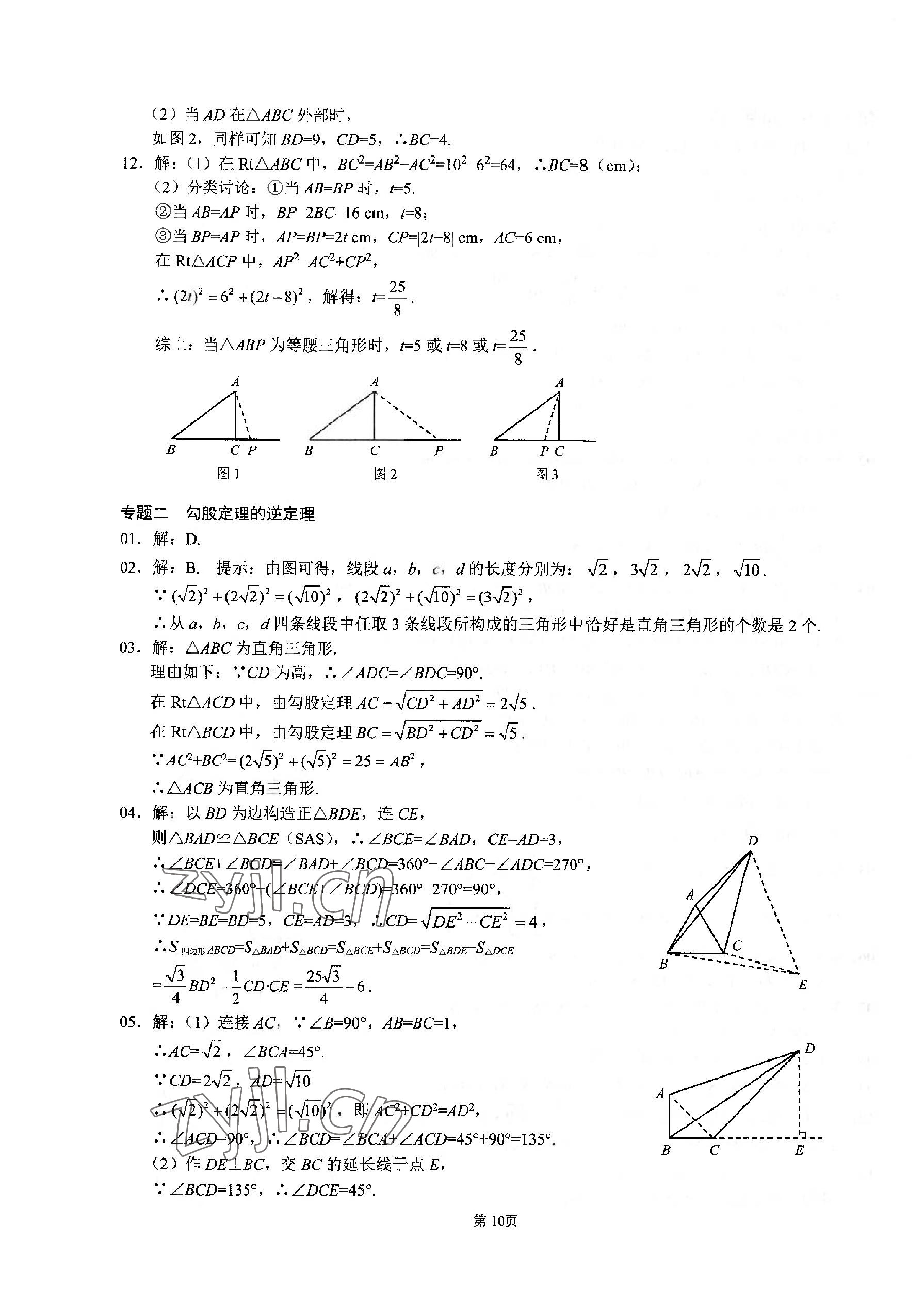 2023年名校学典核心考点武汉出版社八年级数学下册人教版 参考答案第10页