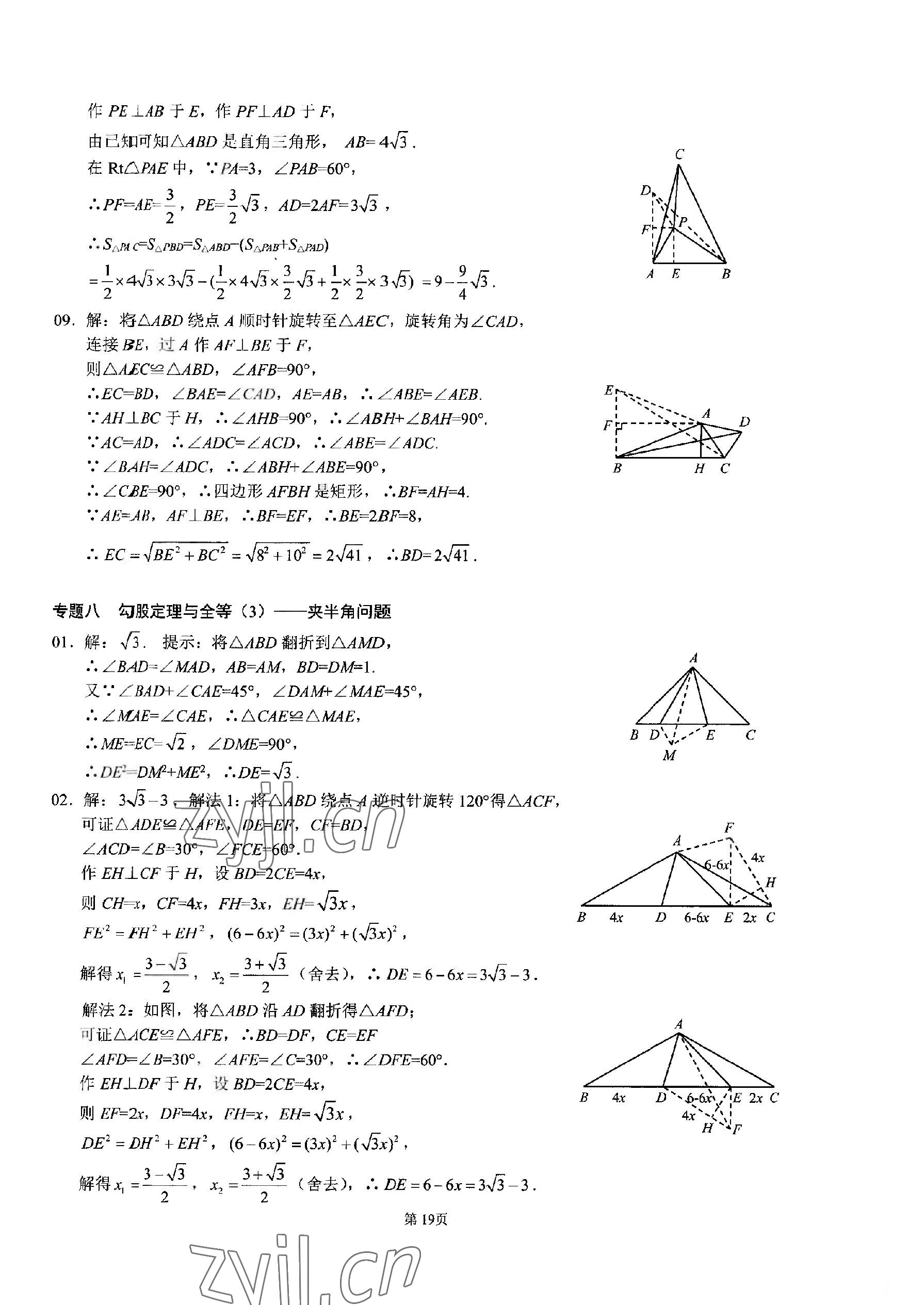 2023年名校学典核心考点武汉出版社八年级数学下册人教版 参考答案第19页