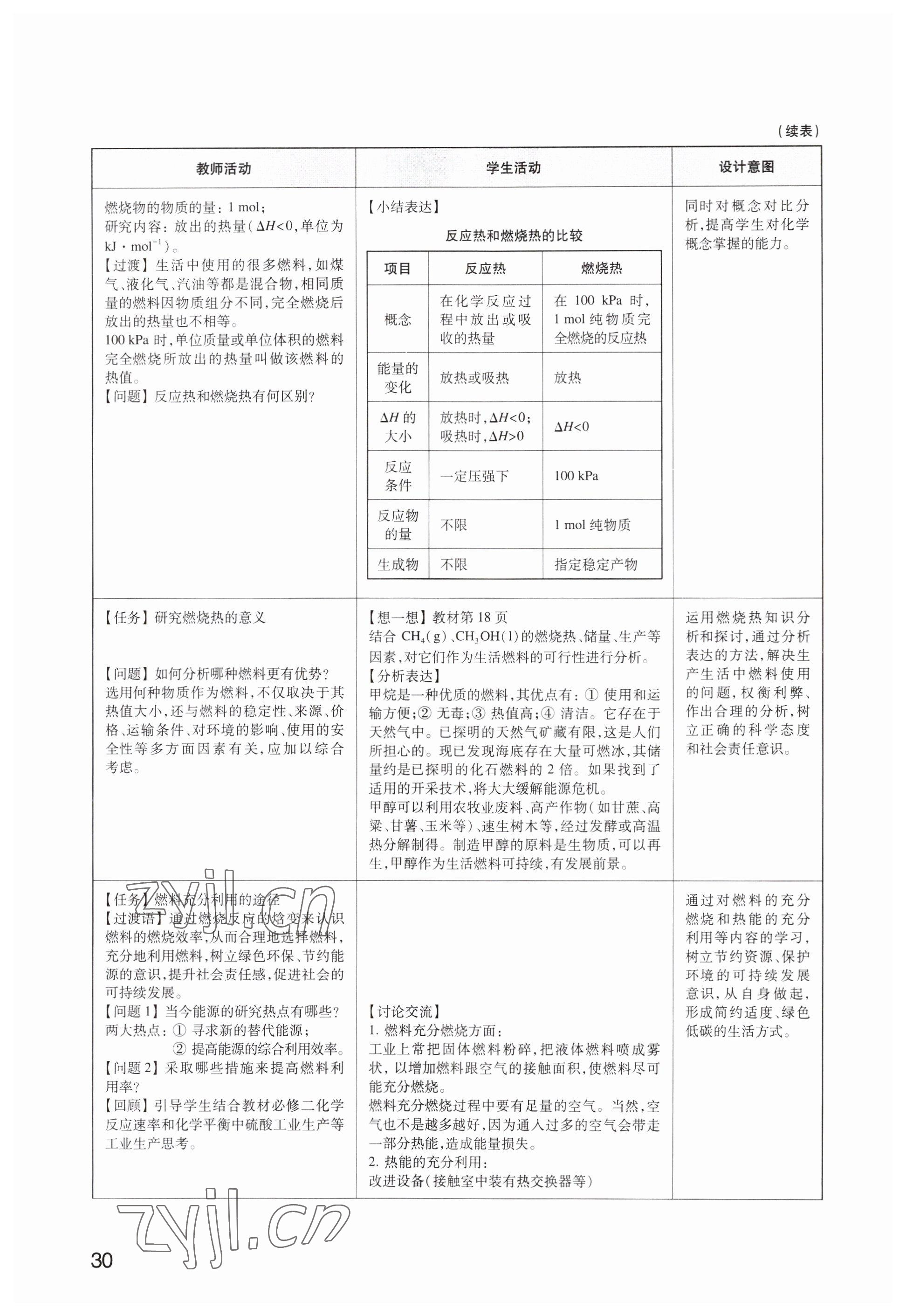 2023年教材課本高中化學選擇性必修1滬教版 參考答案第30頁