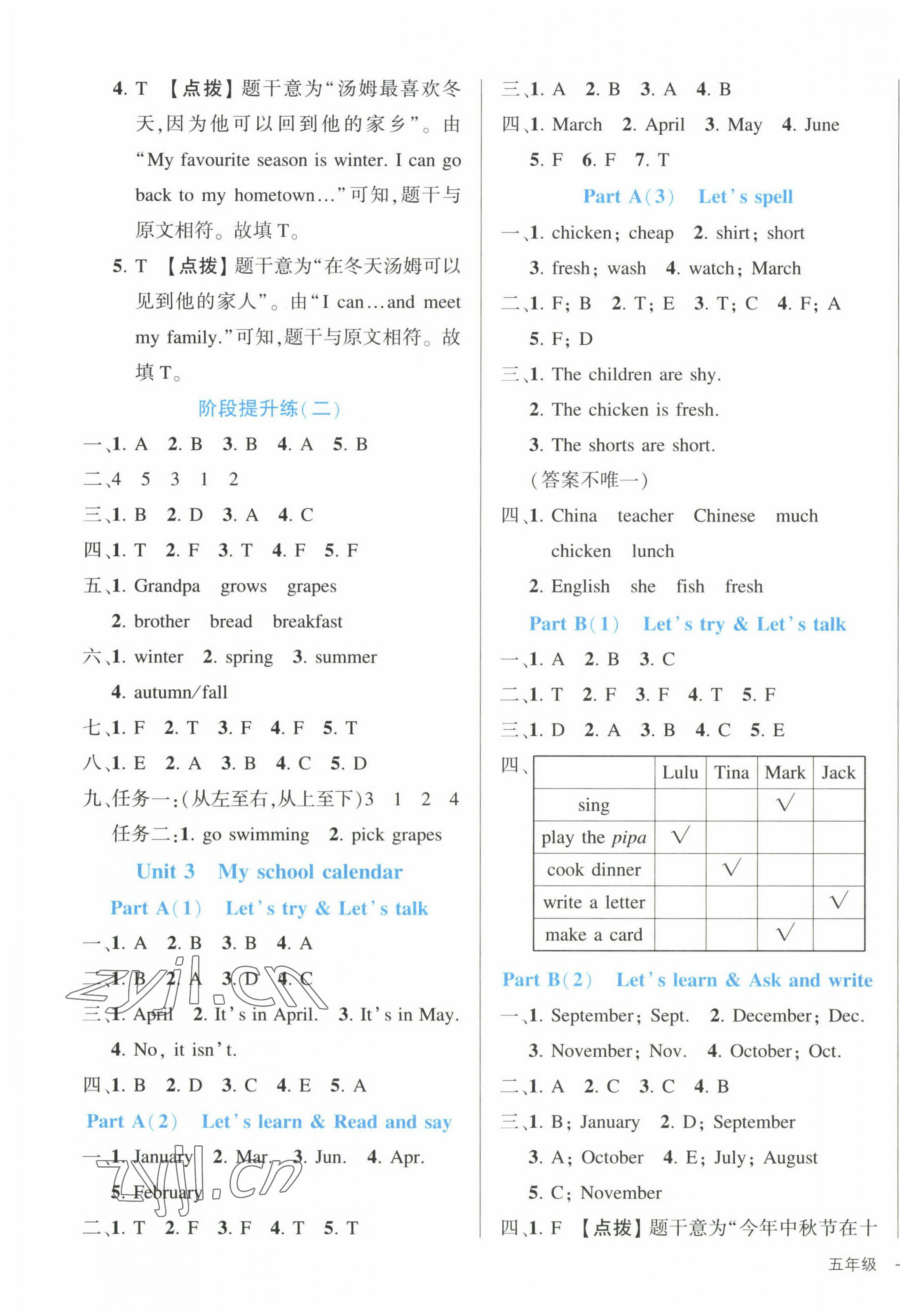 2023年黄冈状元成才路状元作业本五年级英语下册人教版 第3页