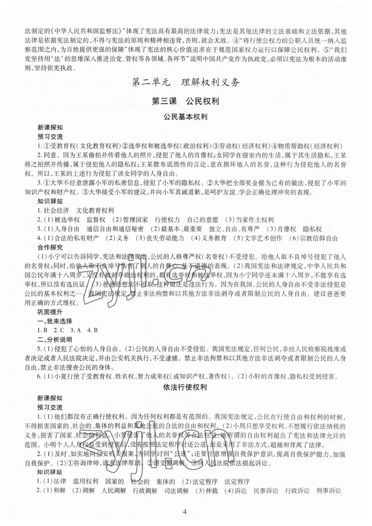 2023年智慧學(xué)習(xí)導(dǎo)學(xué)練八年級(jí)道德與法治下冊(cè)人教版 第4頁