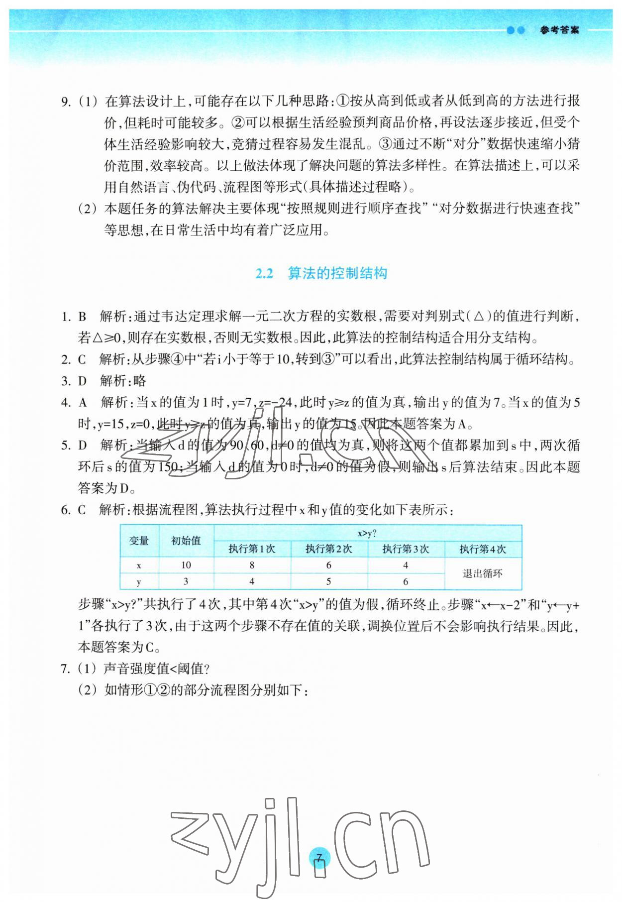 2023年作業(yè)本浙江教育出版社高中信息技術(shù)必修1 第7頁(yè)