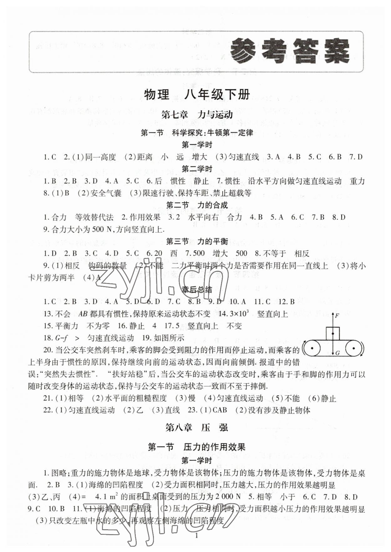 2023年智慧學(xué)習(xí)導(dǎo)學(xué)練八年級(jí)物理下冊(cè)滬科版 第1頁