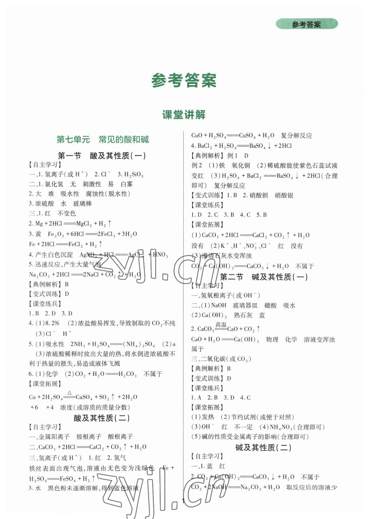 2023年新课程实践与探究丛书九年级化学下册鲁教版 第1页