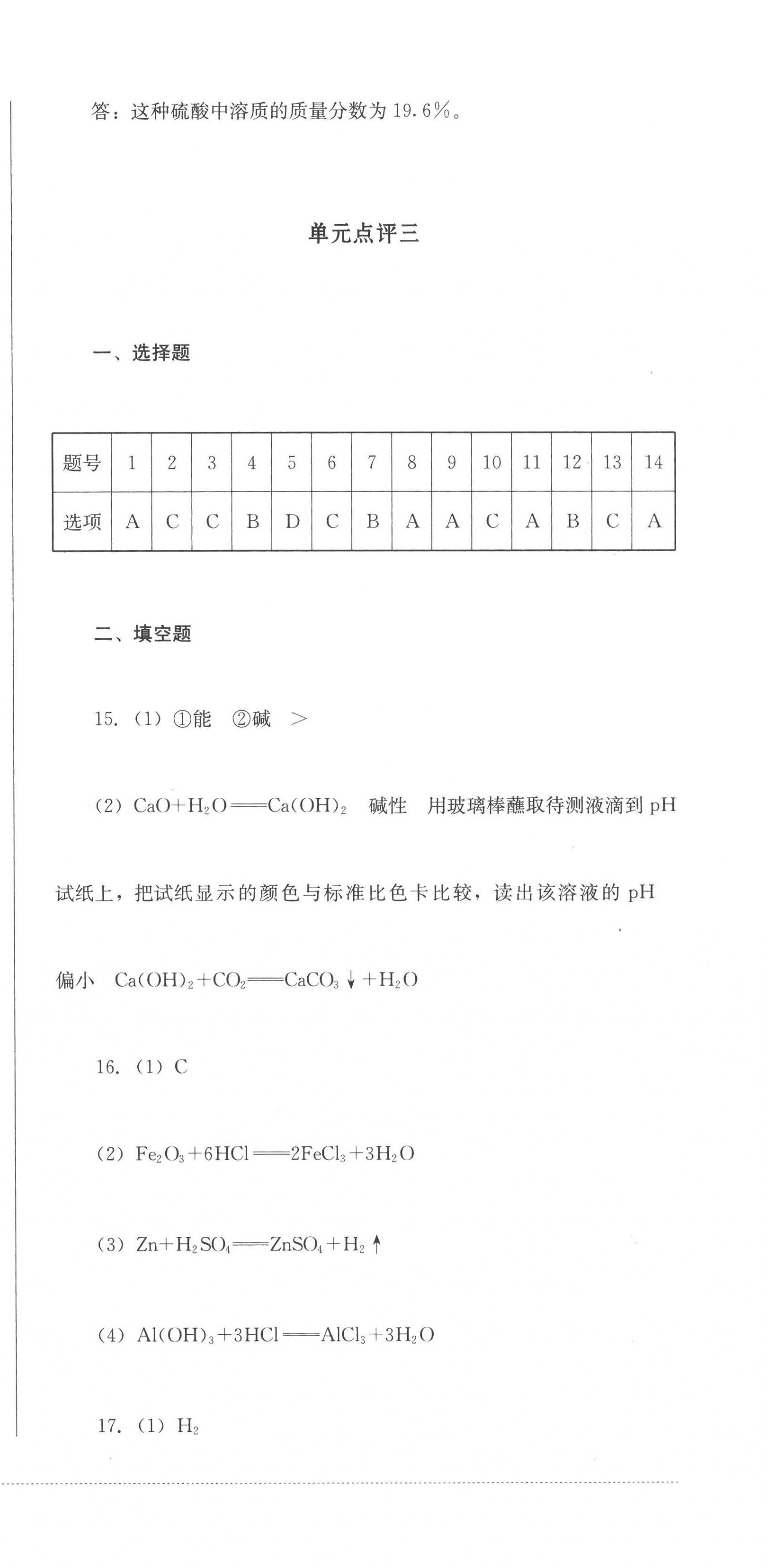 2023年學(xué)情點(diǎn)評四川教育出版社九年級化學(xué)下冊人教版 第6頁