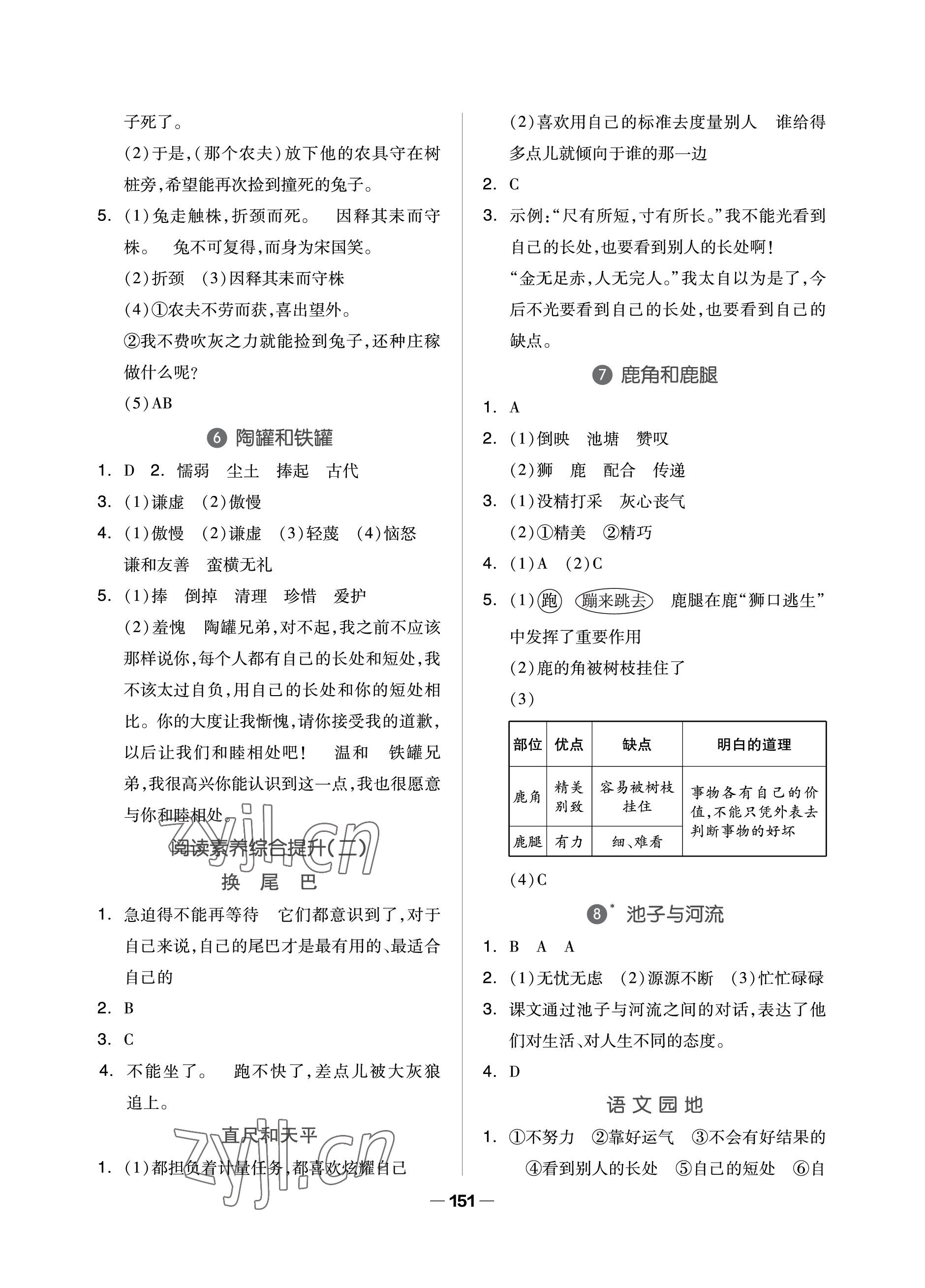 2023年新思維伴你學(xué)單元達(dá)標(biāo)測試卷三年級語文下冊人教版 參考答案第3頁