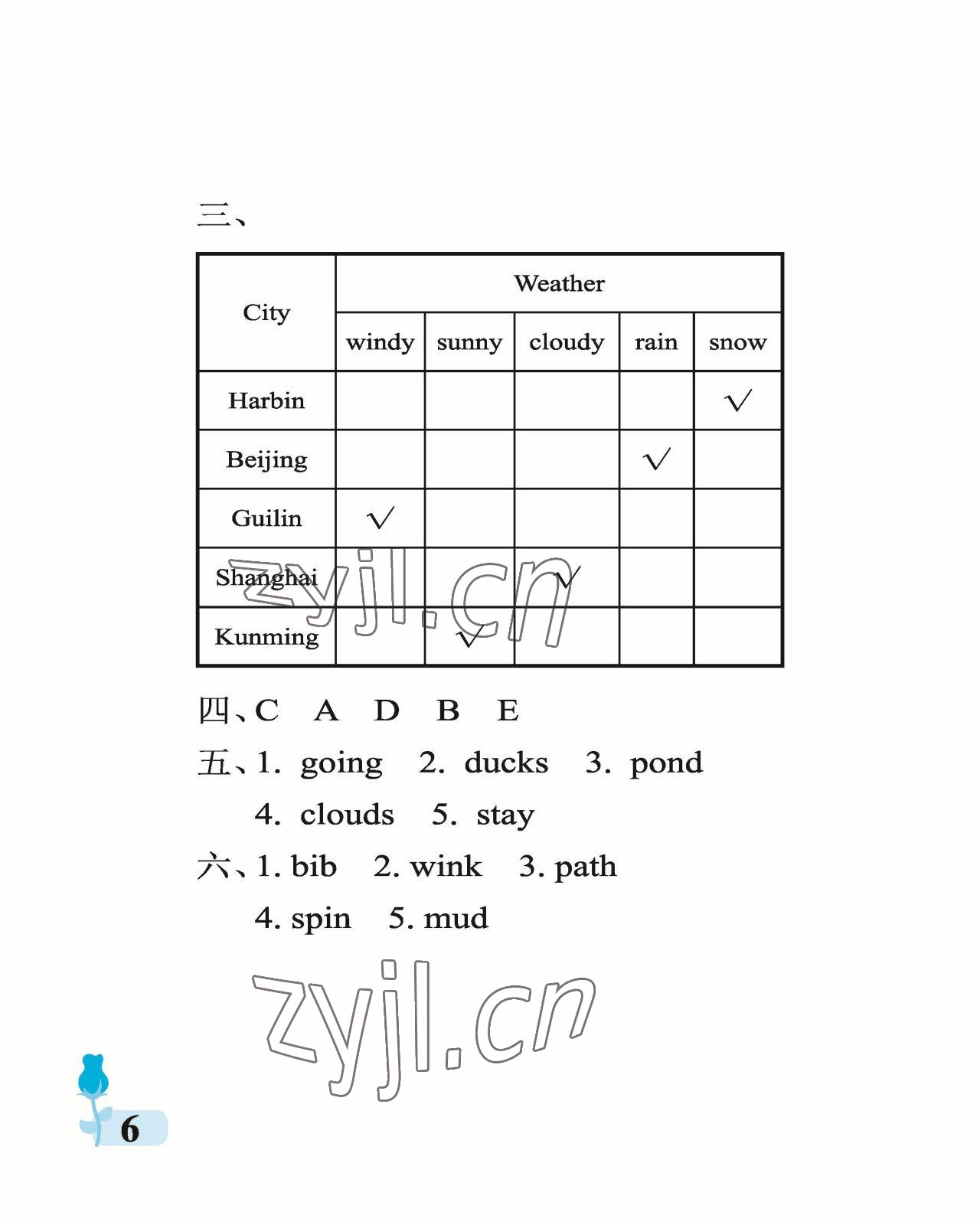 2023年行知天下六年級(jí)英語(yǔ)下冊(cè)外研版 參考答案第6頁(yè)