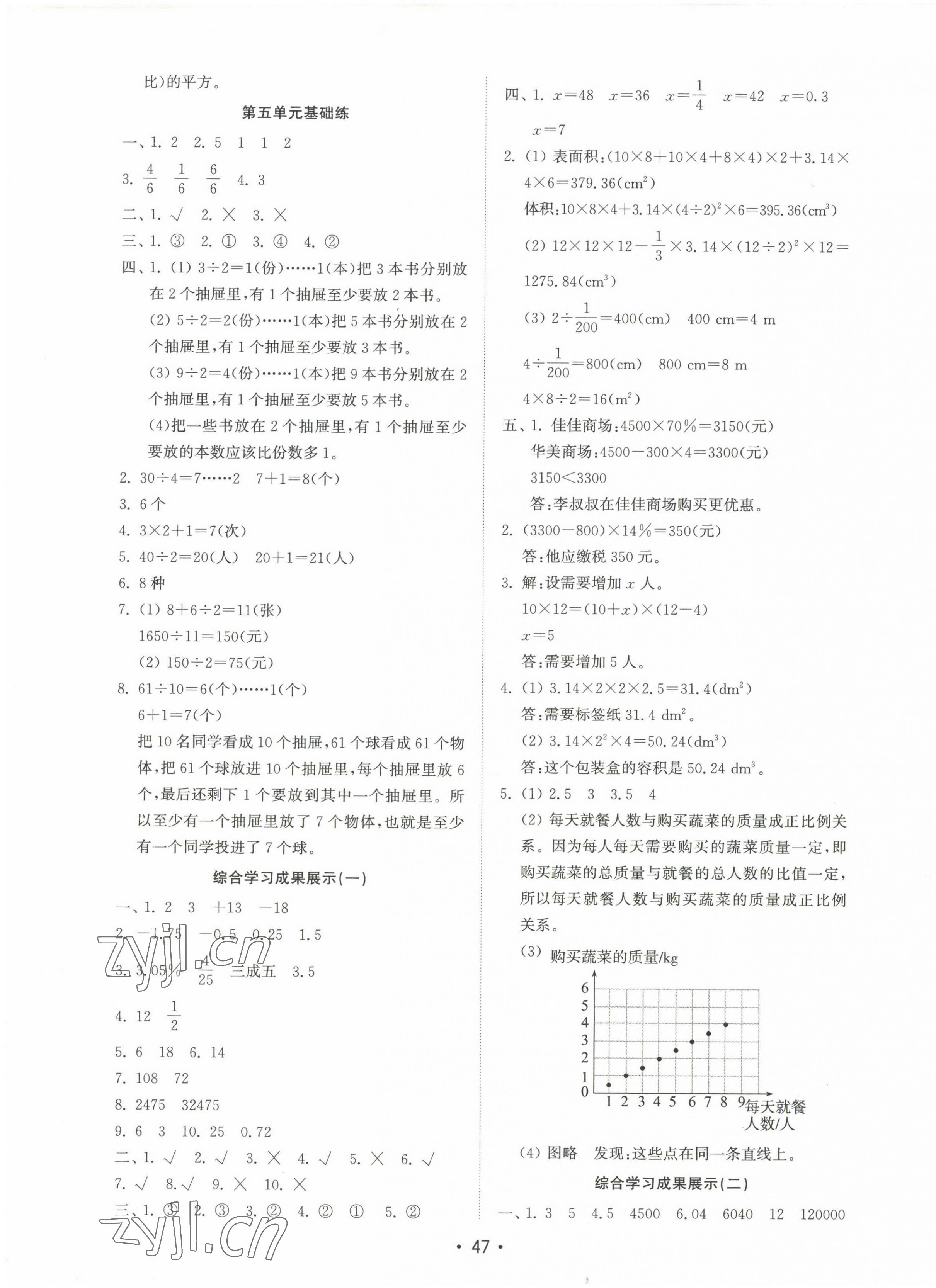 2023年金钥匙试卷六年级数学下册人教版基础练 第3页