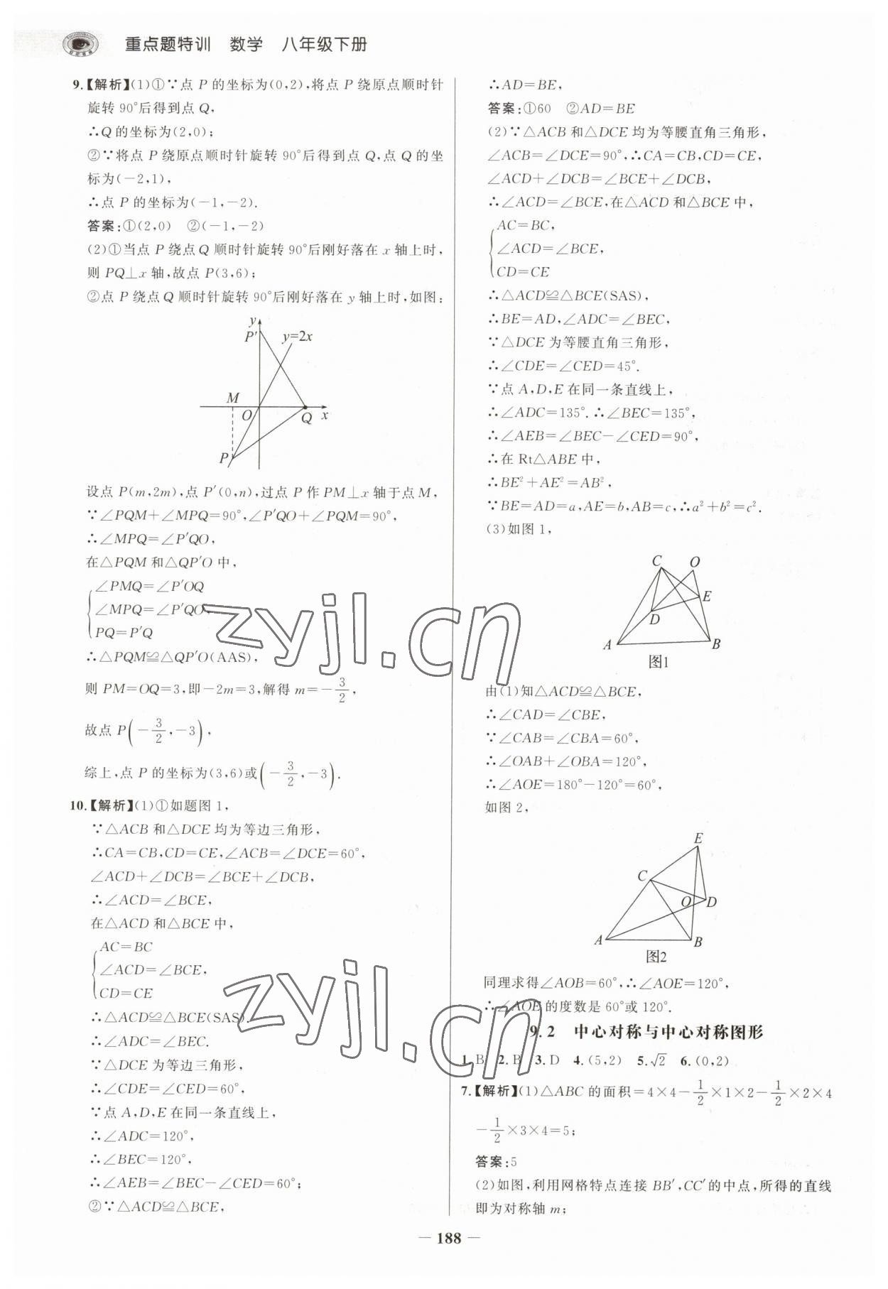 2023年世紀(jì)金榜重點題特訓(xùn)八年級數(shù)學(xué)下冊蘇科版 參考答案第7頁