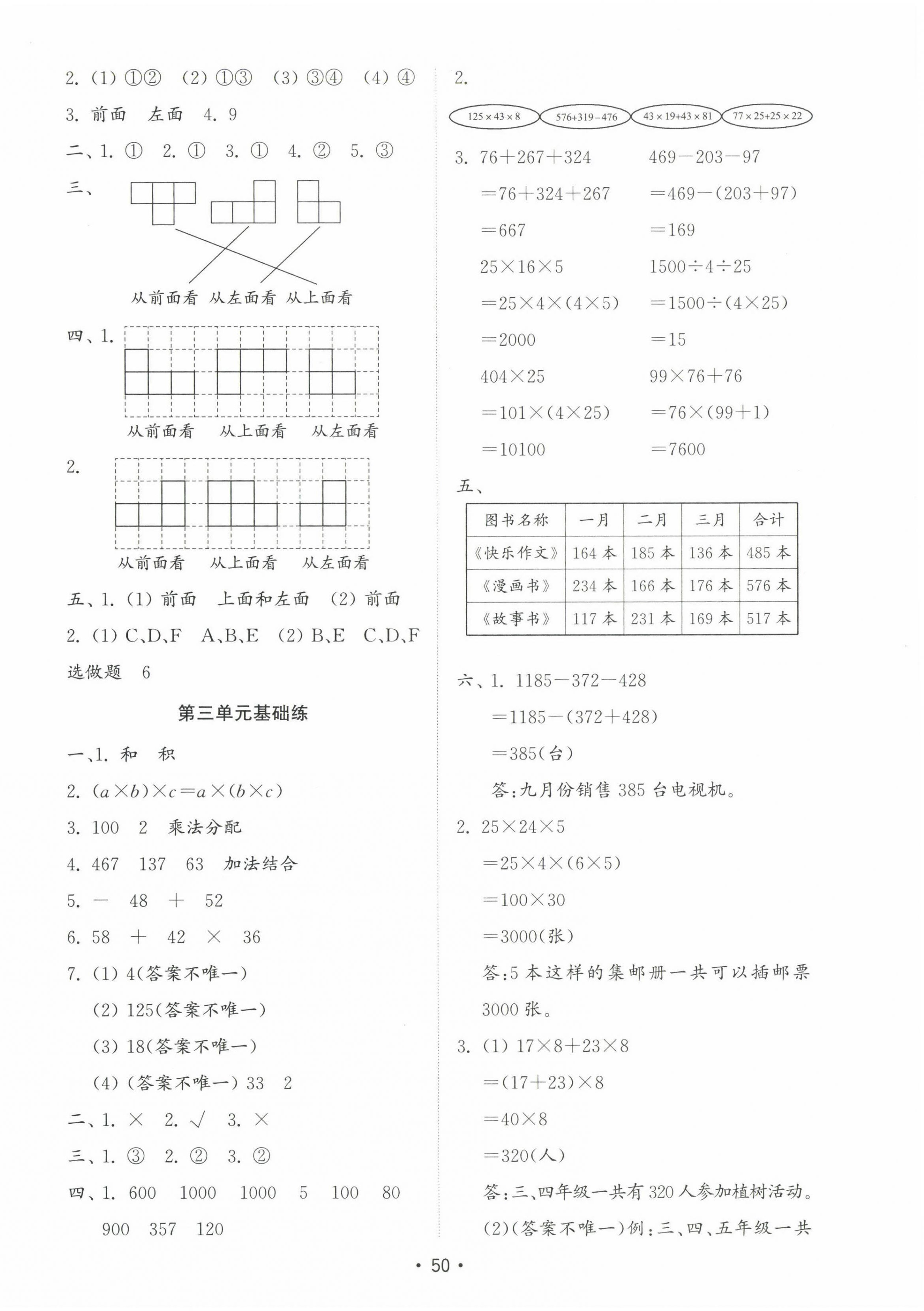 2023年金鑰匙試卷基礎(chǔ)練四年級數(shù)學(xué)下冊人教版 第2頁