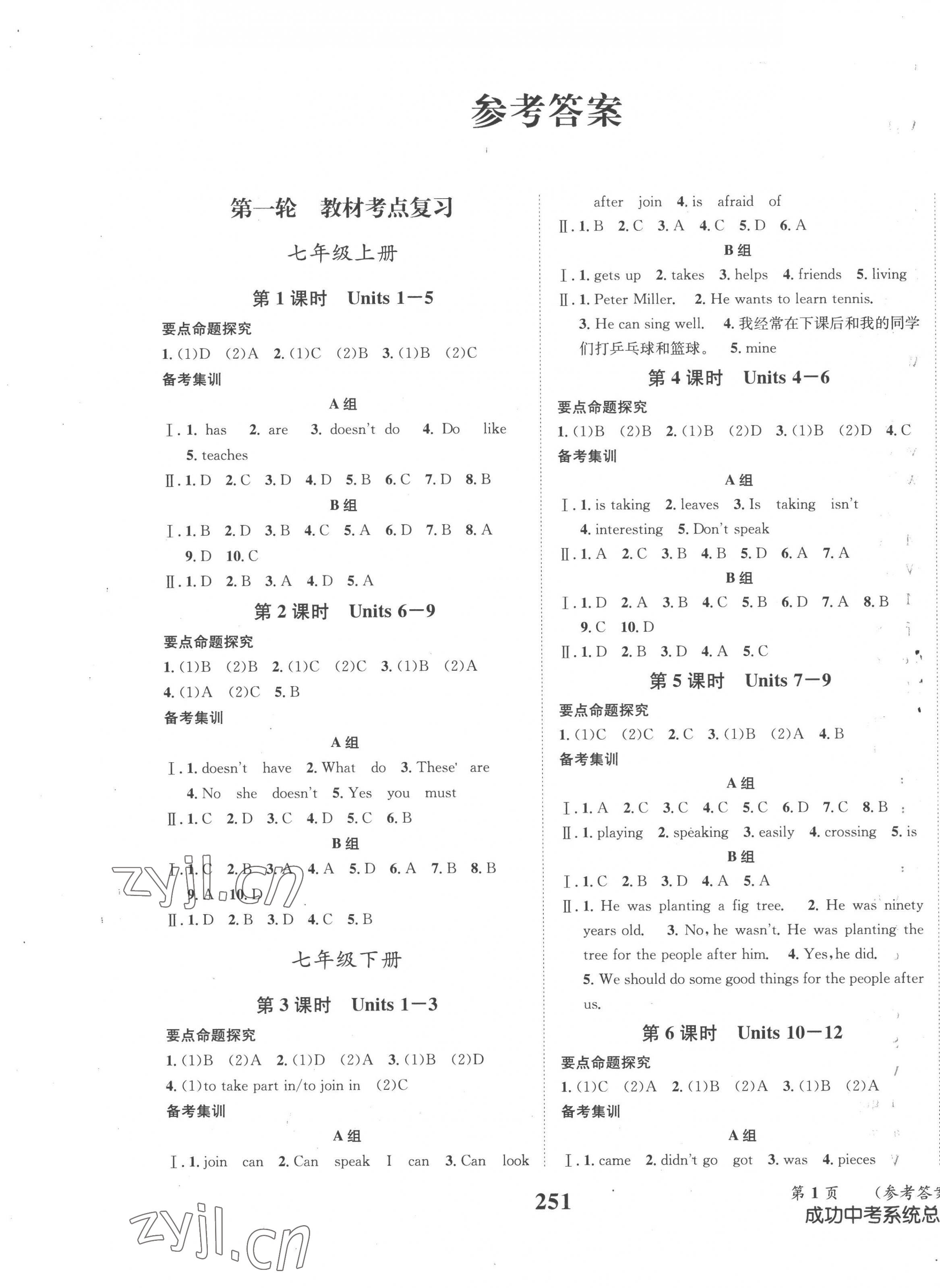 2023年成功中考系统总复习英语人教版 第1页