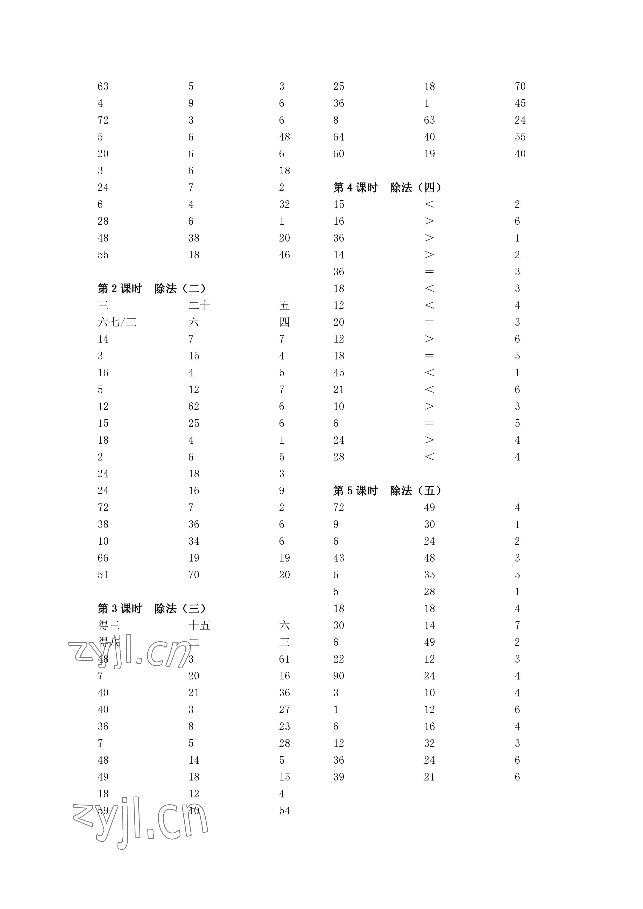 2023年小學(xué)數(shù)學(xué)口算速算心算二年級(jí)下冊(cè)人教版 參考答案第2頁