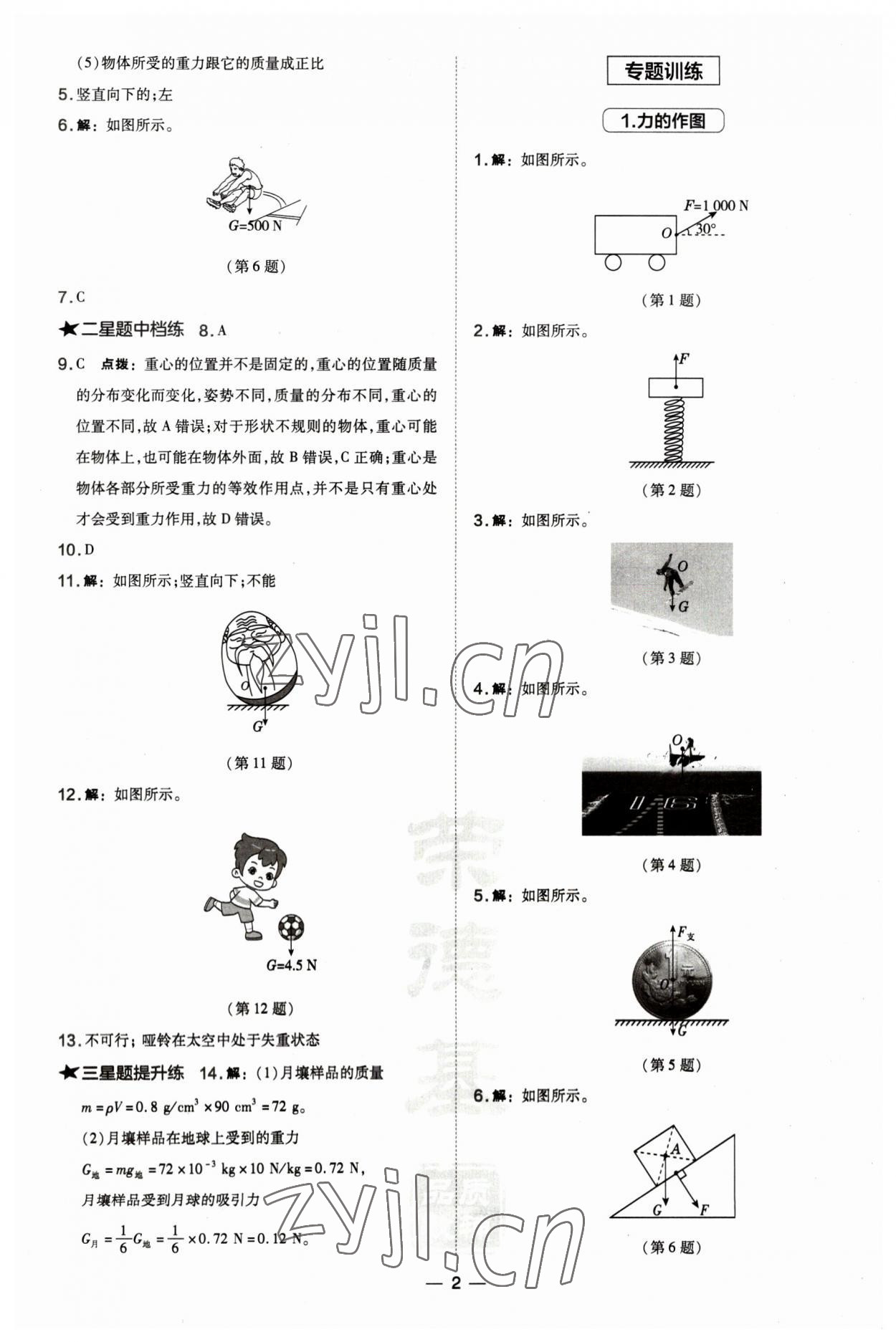 2023年點(diǎn)撥訓(xùn)練八年級(jí)物理下冊(cè)人教版山西專版 參考答案第2頁(yè)