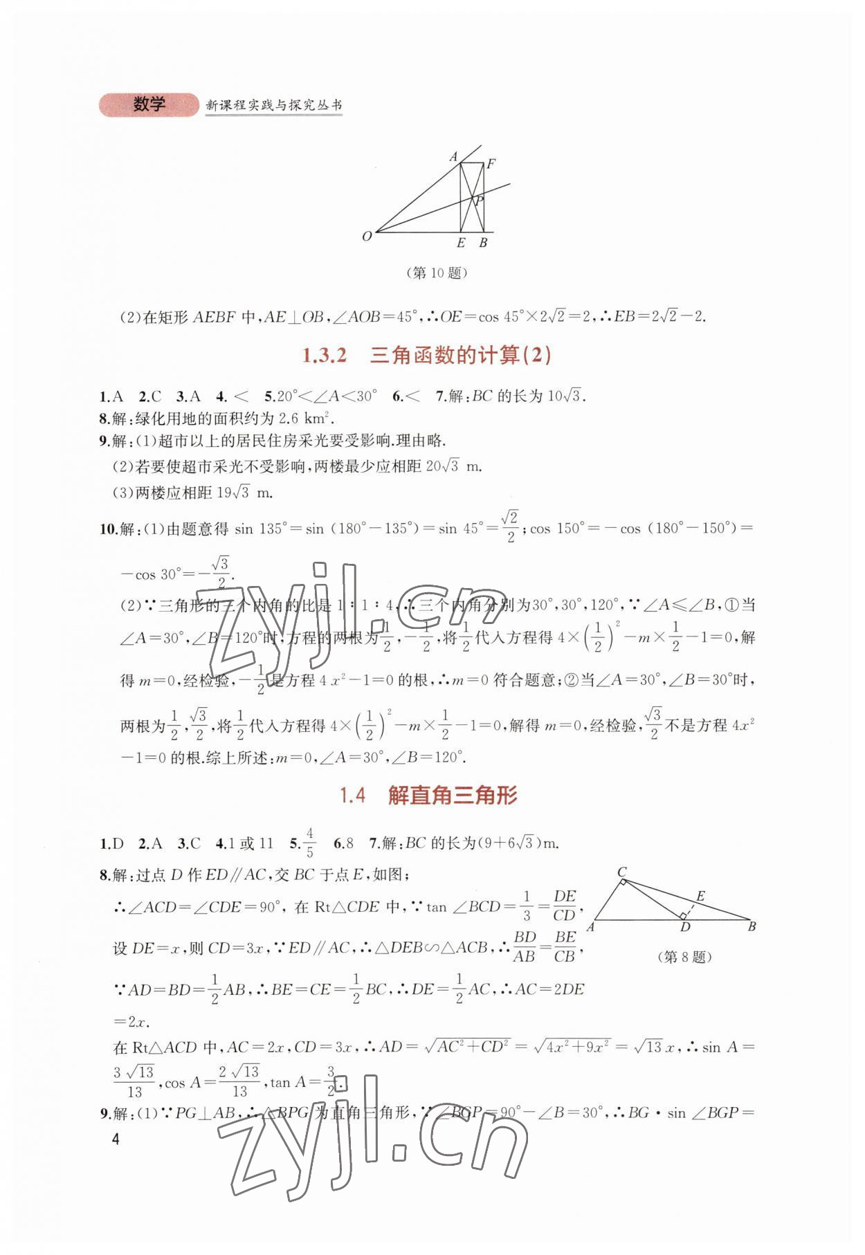 2023年新课程实践与探究丛书九年级数学下册北师大版 第4页