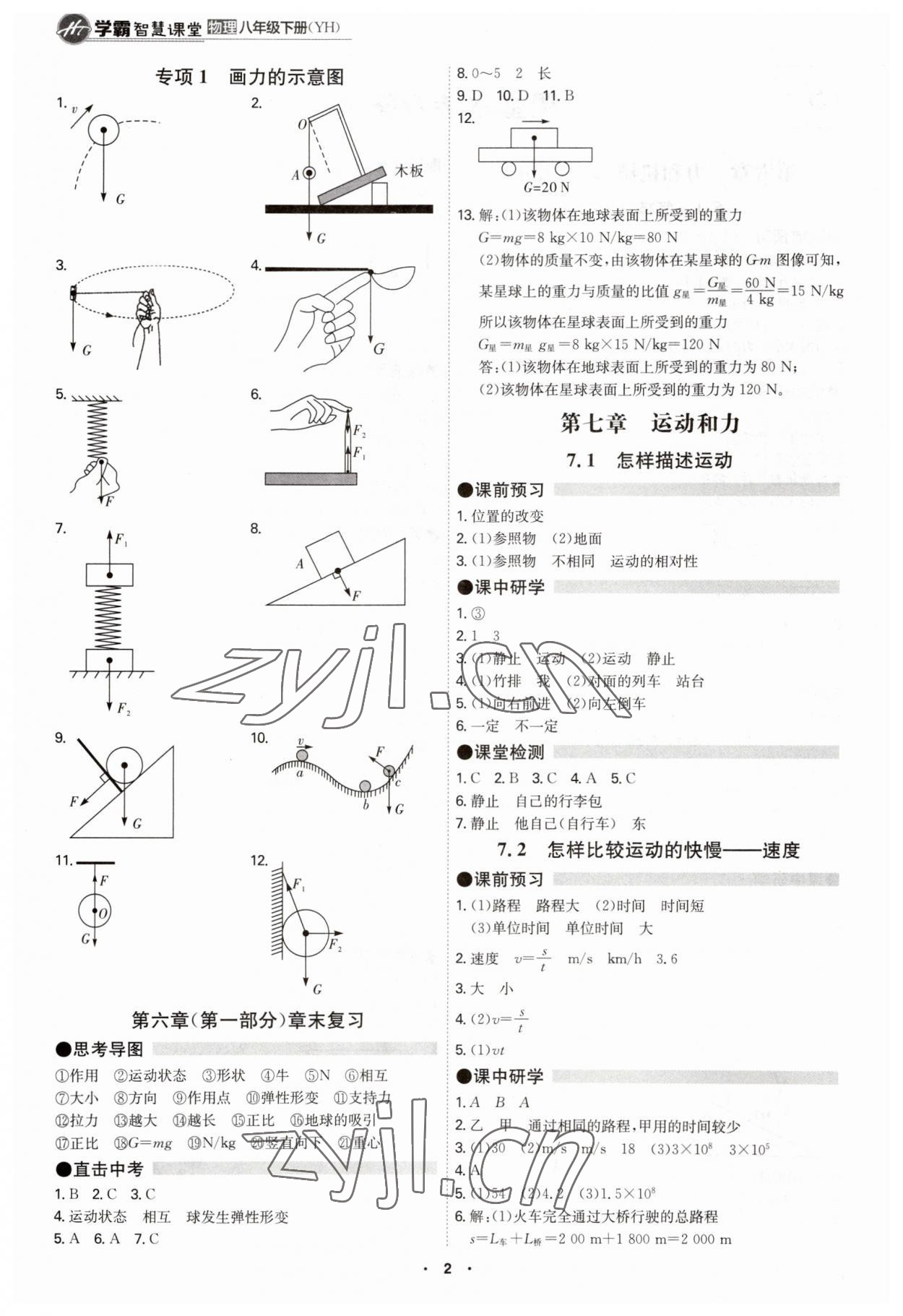 2023年學霸智慧課堂八年級物理下冊滬粵版 第2頁