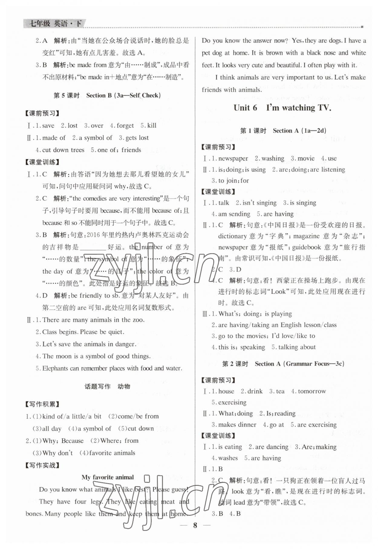 2023年提分教練七年級(jí)英語(yǔ)下冊(cè)人教版東莞專版 第8頁(yè)