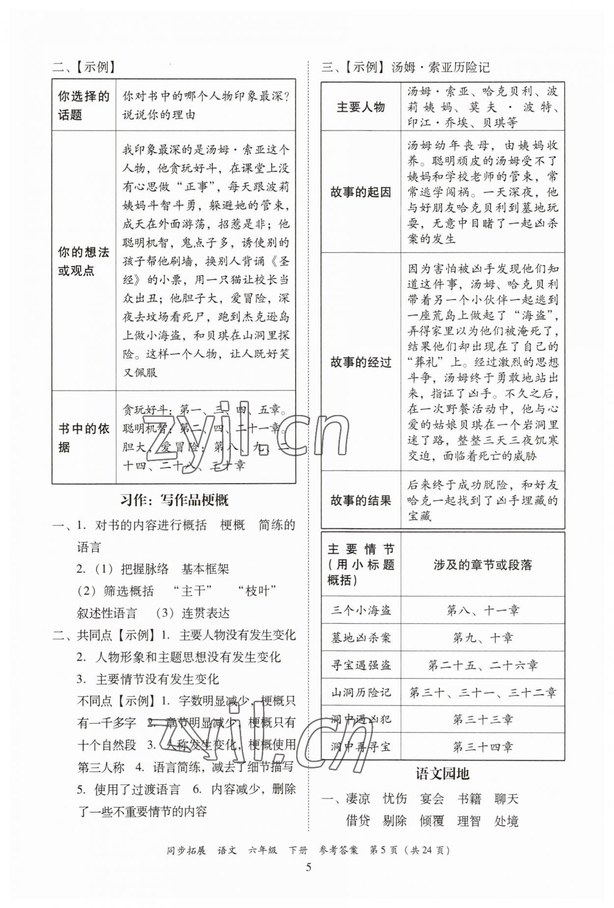2023年同步拓展六年級語文下冊人教版 第5頁
