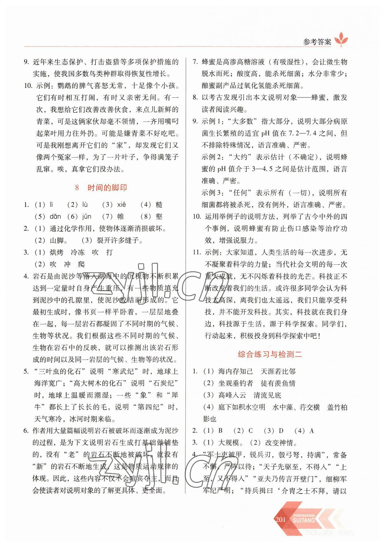 2023年随堂同步练习八年级语文下册人教版 第7页