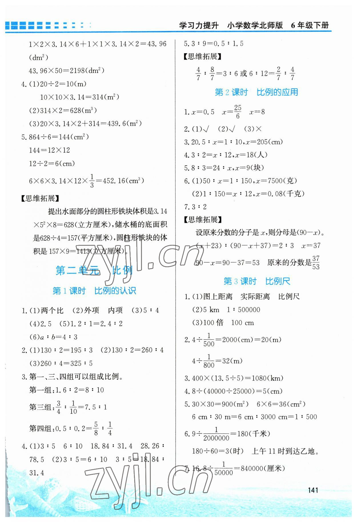 2023年學(xué)習(xí)力提升六年級(jí)數(shù)學(xué)下冊(cè)北師大版 第3頁(yè)