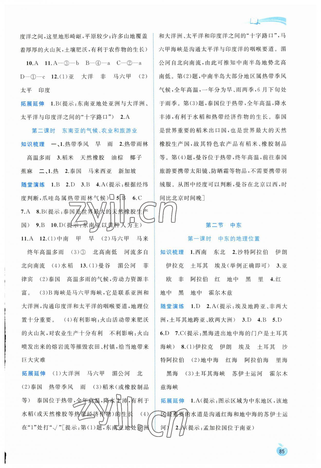 2023年新課程學(xué)習(xí)與測(cè)評(píng)同步學(xué)習(xí)七年級(jí)地理下冊(cè)商務(wù)星球版 第3頁(yè)