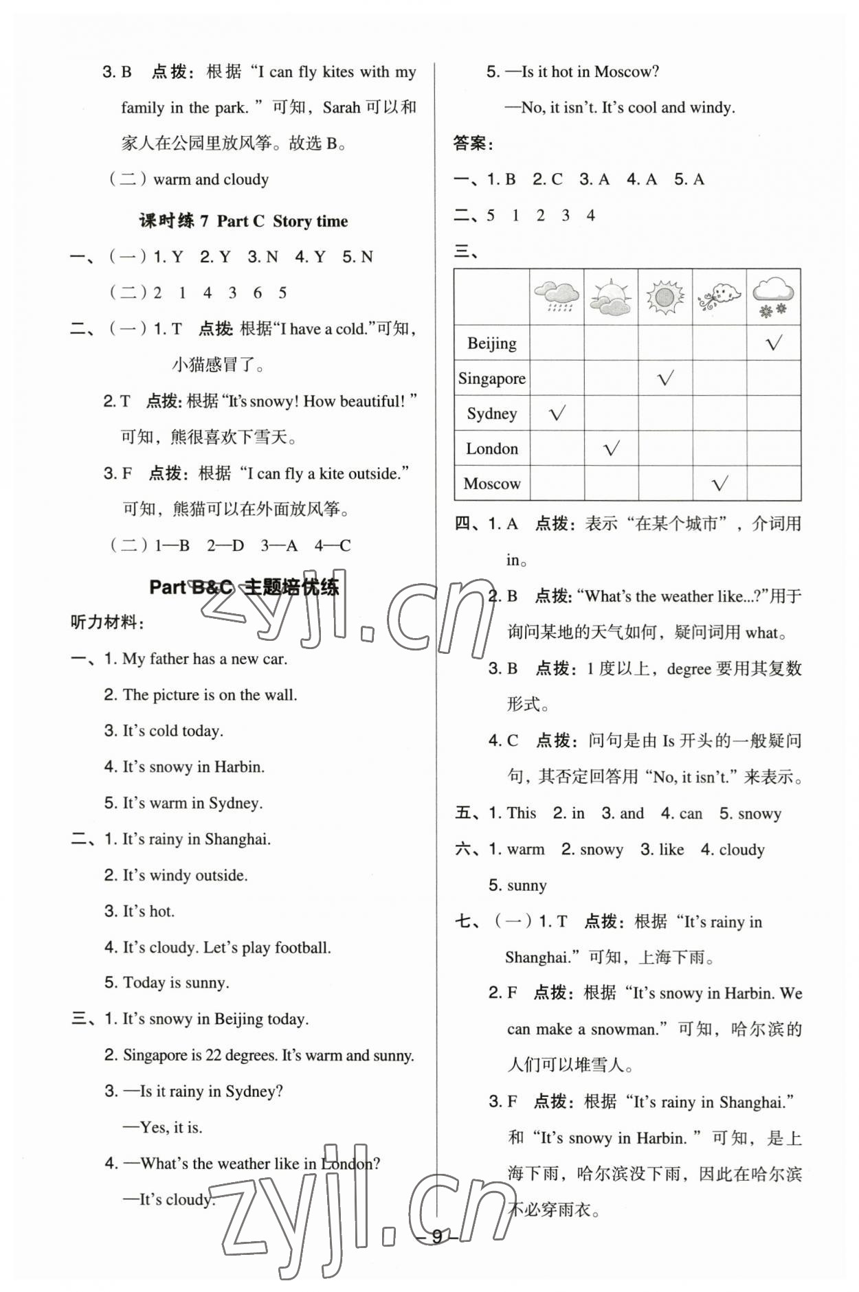 2023年綜合應(yīng)用創(chuàng)新題典中點四年級英語下冊人教版 參考答案第8頁