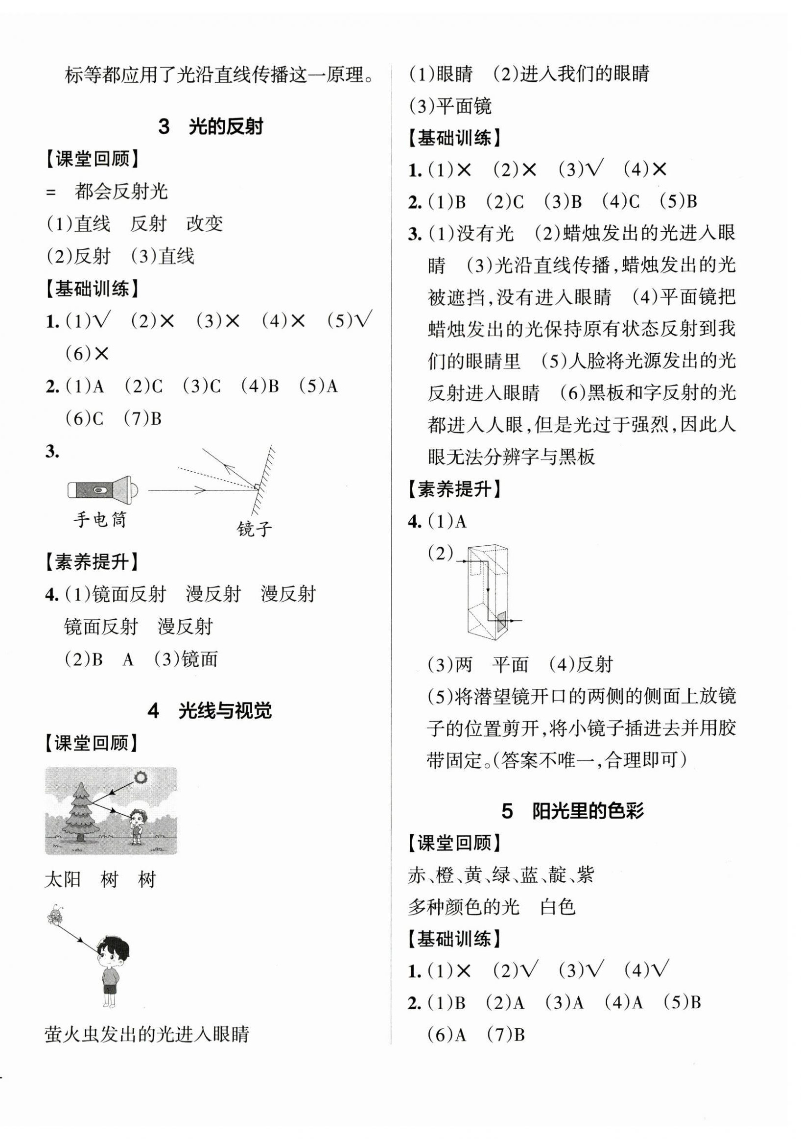 2023年小學(xué)學(xué)霸作業(yè)本五年級(jí)科學(xué)下冊(cè)大象版 參考答案第2頁(yè)