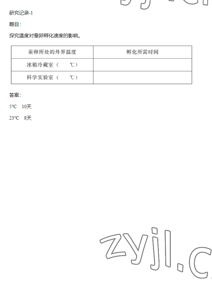 2023年同步实践评价课程基础训练四年级科学下册湘科版 参考答案第19页