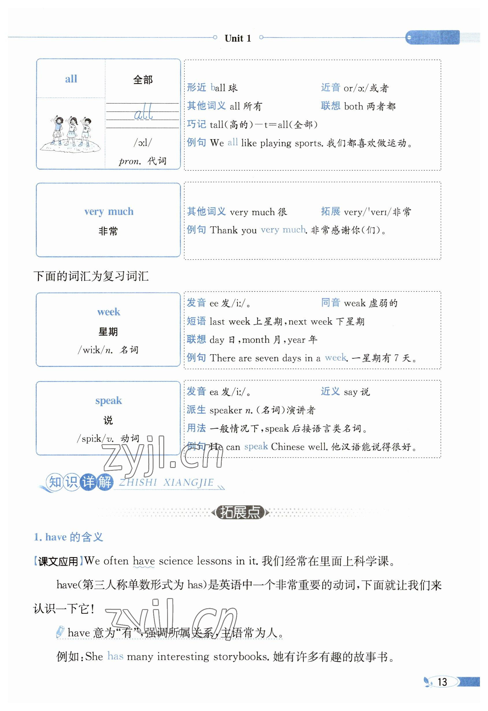 2023年教材課本五年級英語下冊人教精通版 參考答案第13頁