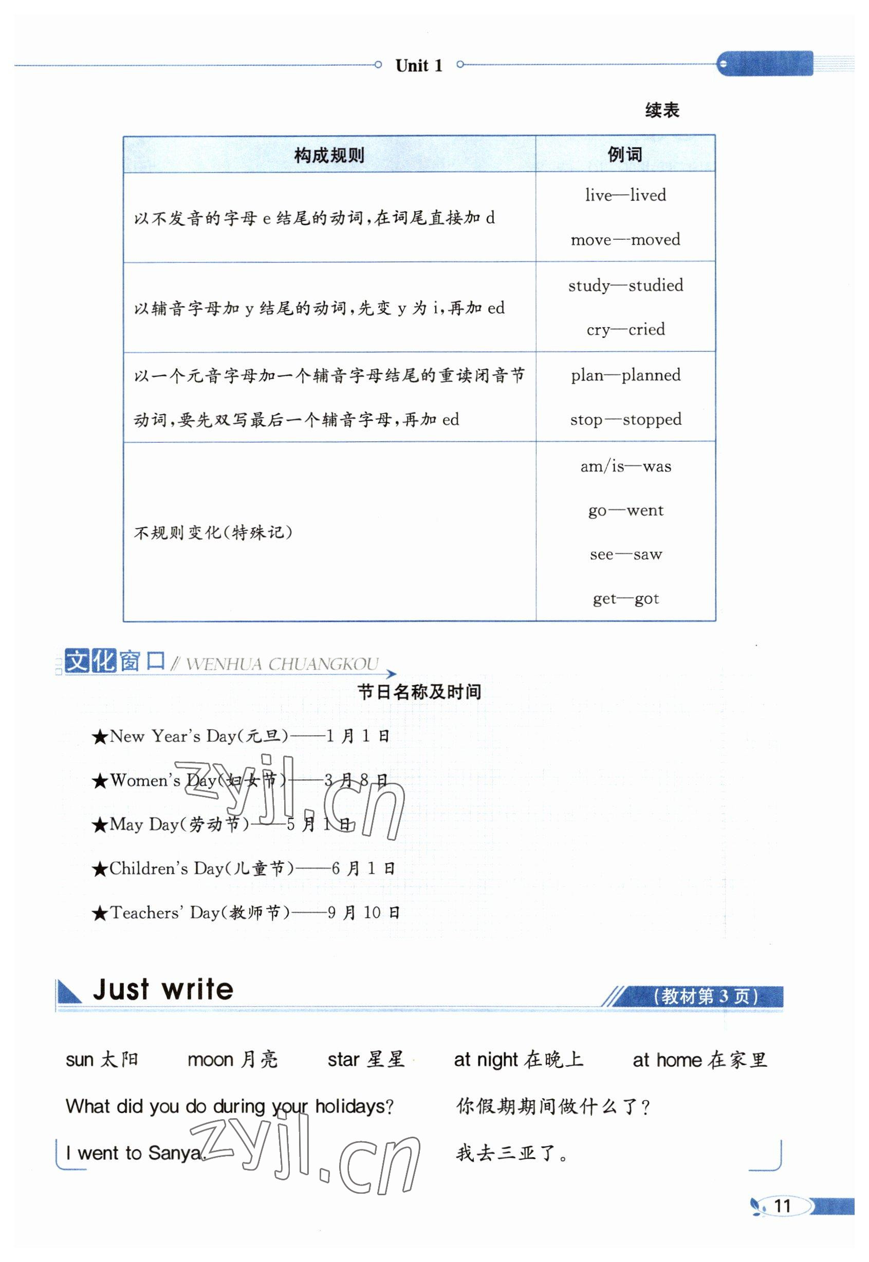 2023年教材课本六年级英语下册人教精通版 参考答案第11页