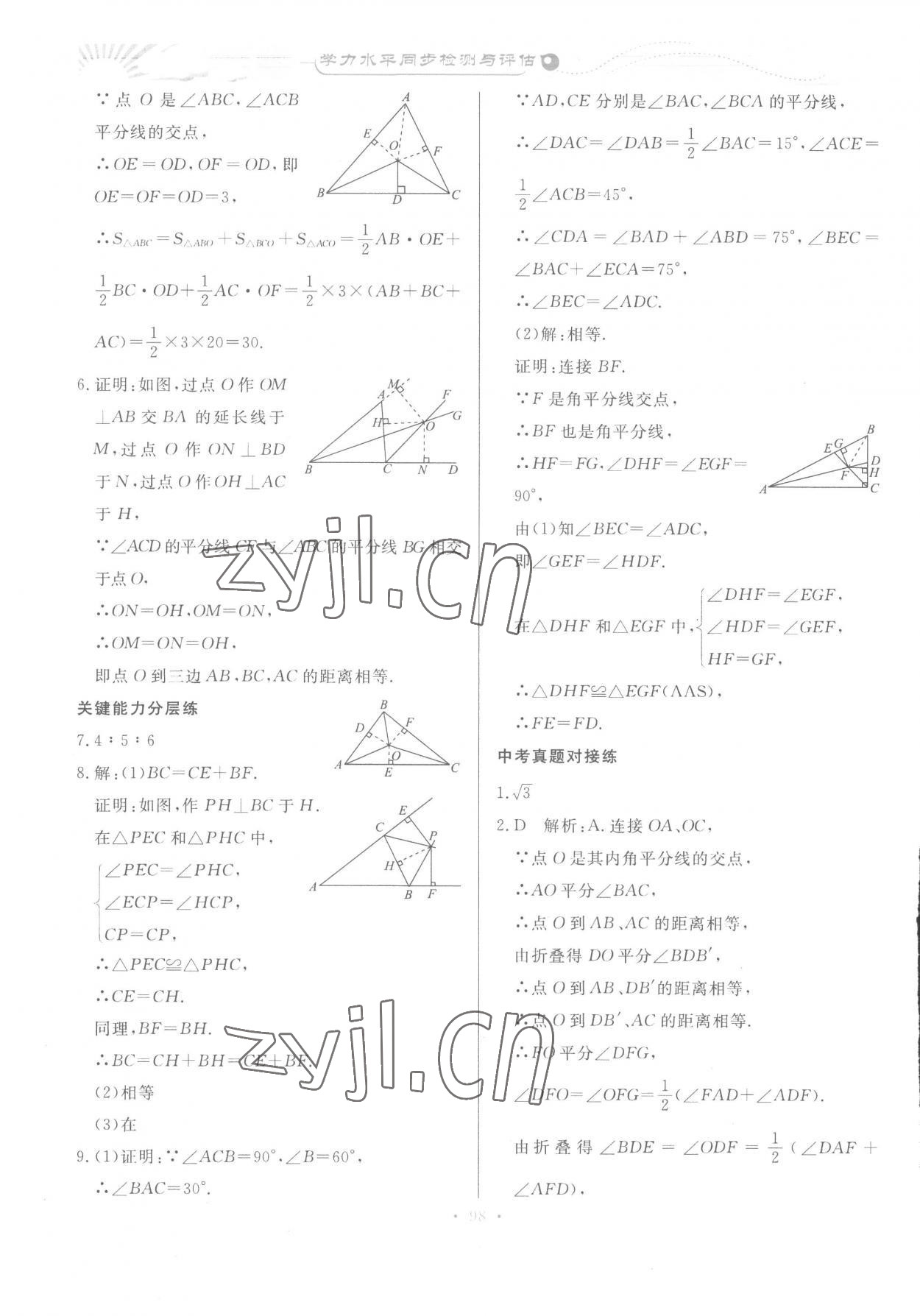 2023年學(xué)力水平同步檢測(cè)與評(píng)估八年級(jí)數(shù)學(xué)下冊(cè)北師大版 第12頁(yè)