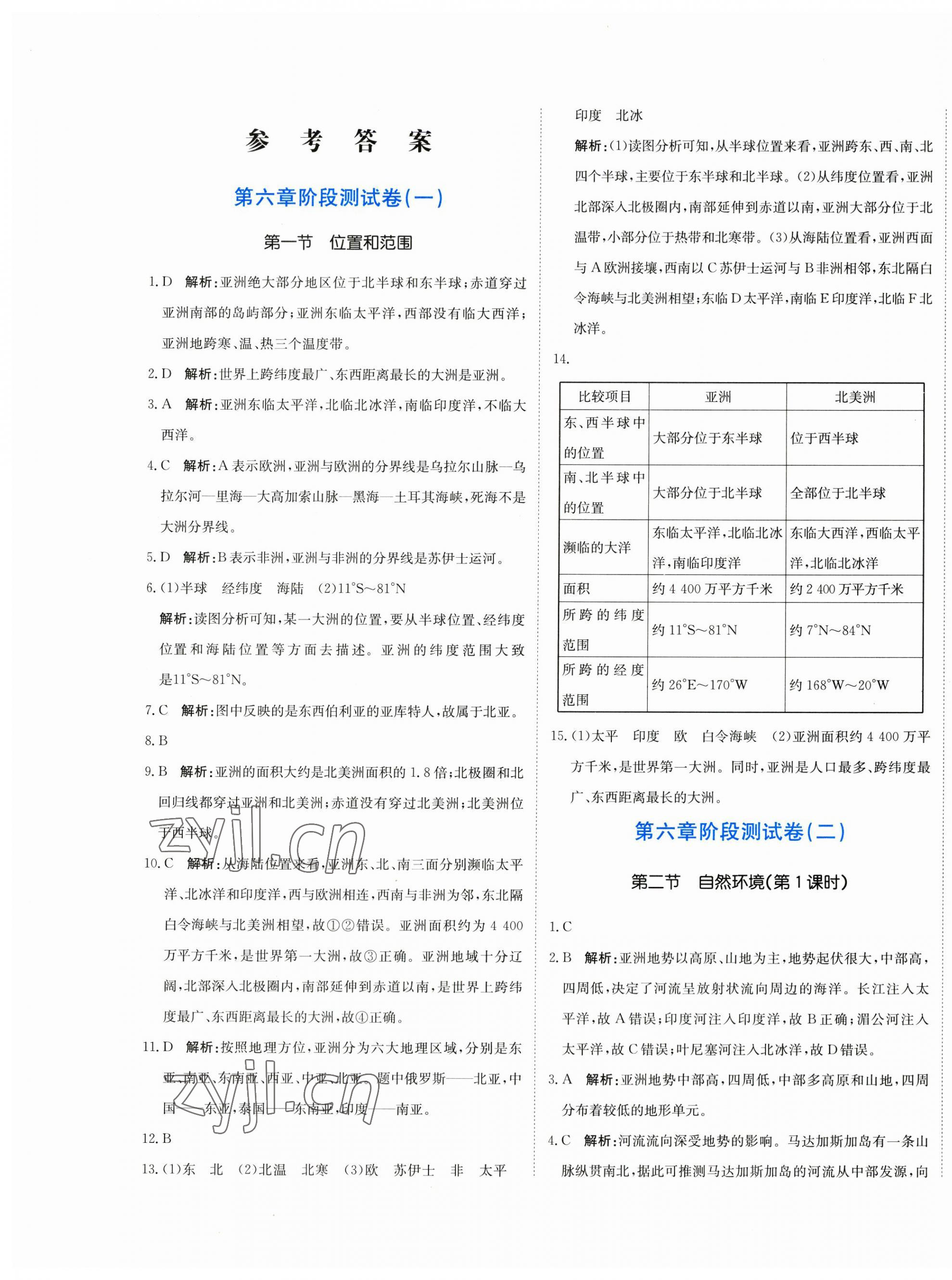 2023年提分教練七年級地理下冊人教版 第1頁