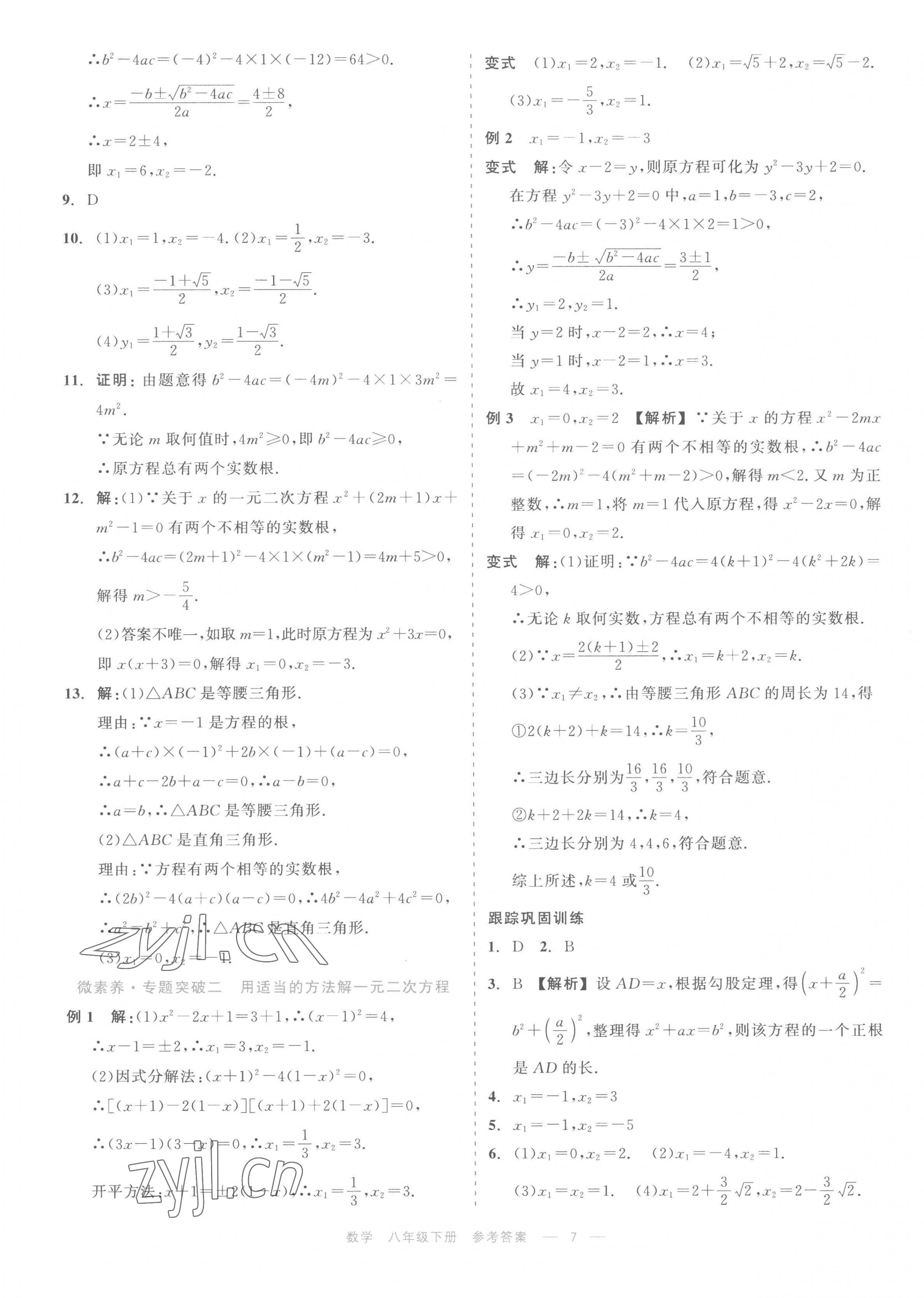 2023年精彩练习就练这一本八年级数学下册浙教版评议教辅 第7页