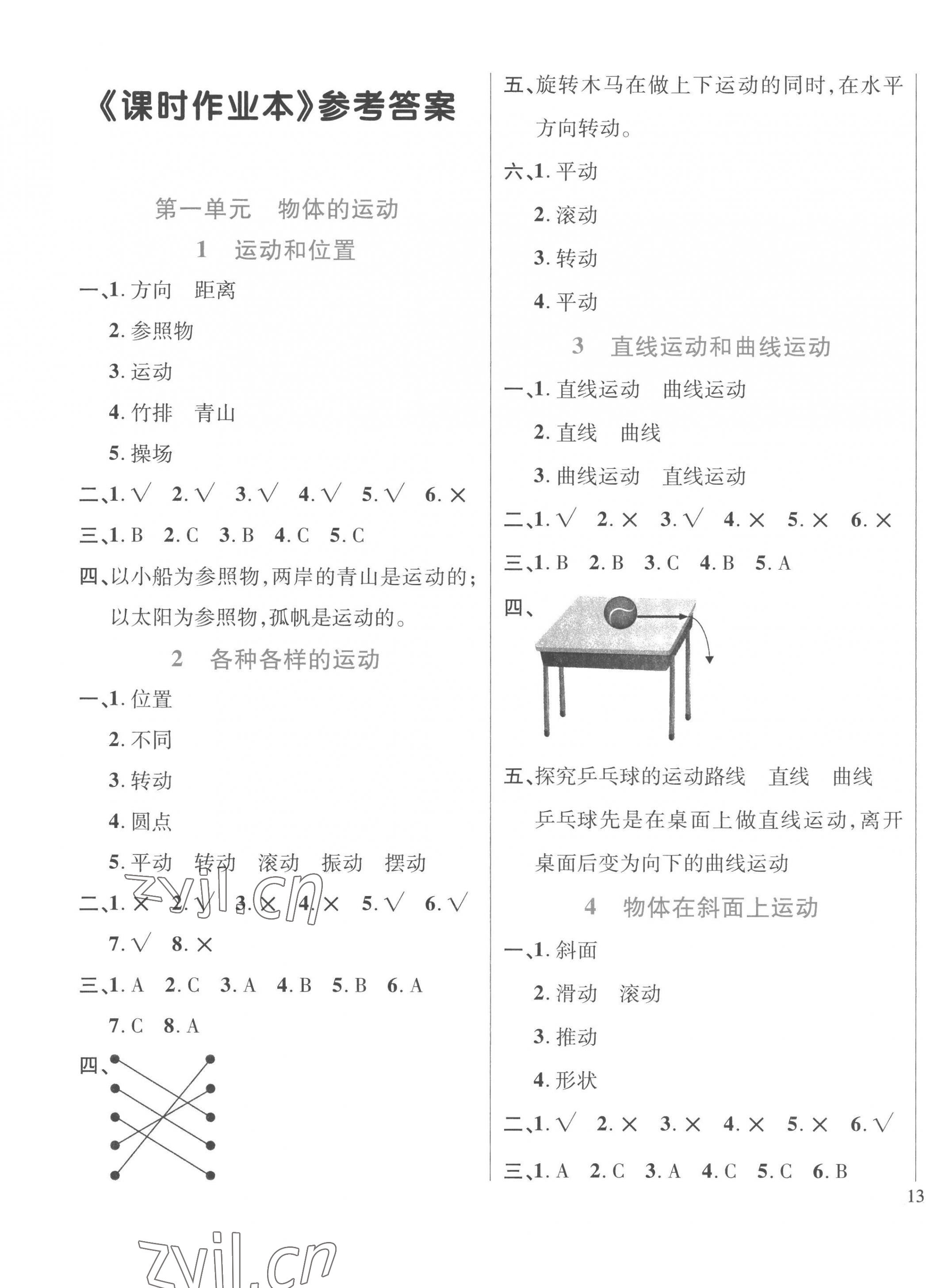 2023年名師小狀元課時(shí)作業(yè)本三年級(jí)科學(xué)下冊(cè)教科版云南專版 第1頁