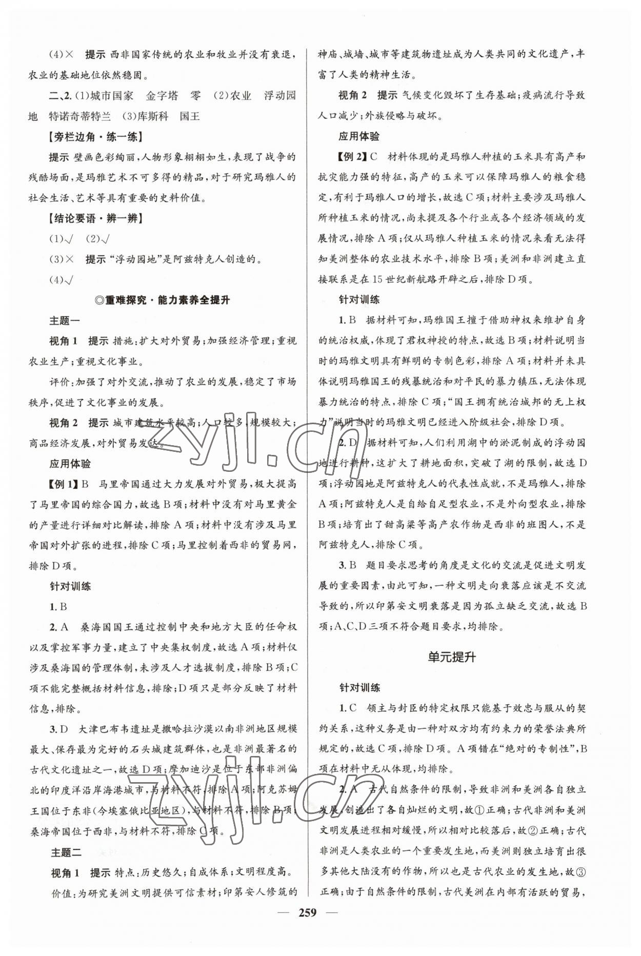 2023年高中同步學(xué)案優(yōu)化設(shè)計(jì)歷史必修下冊(cè)人教版 參考答案第6頁(yè)