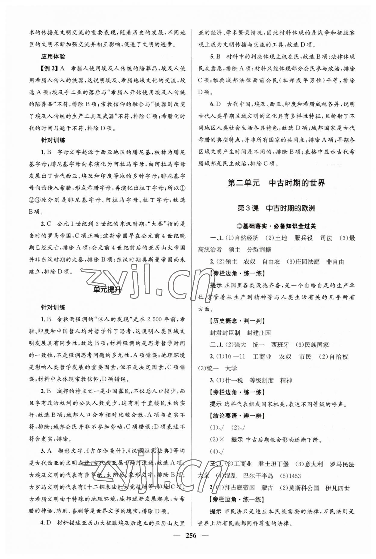 2023年高中同步學(xué)案優(yōu)化設(shè)計歷史必修下冊人教版 參考答案第3頁