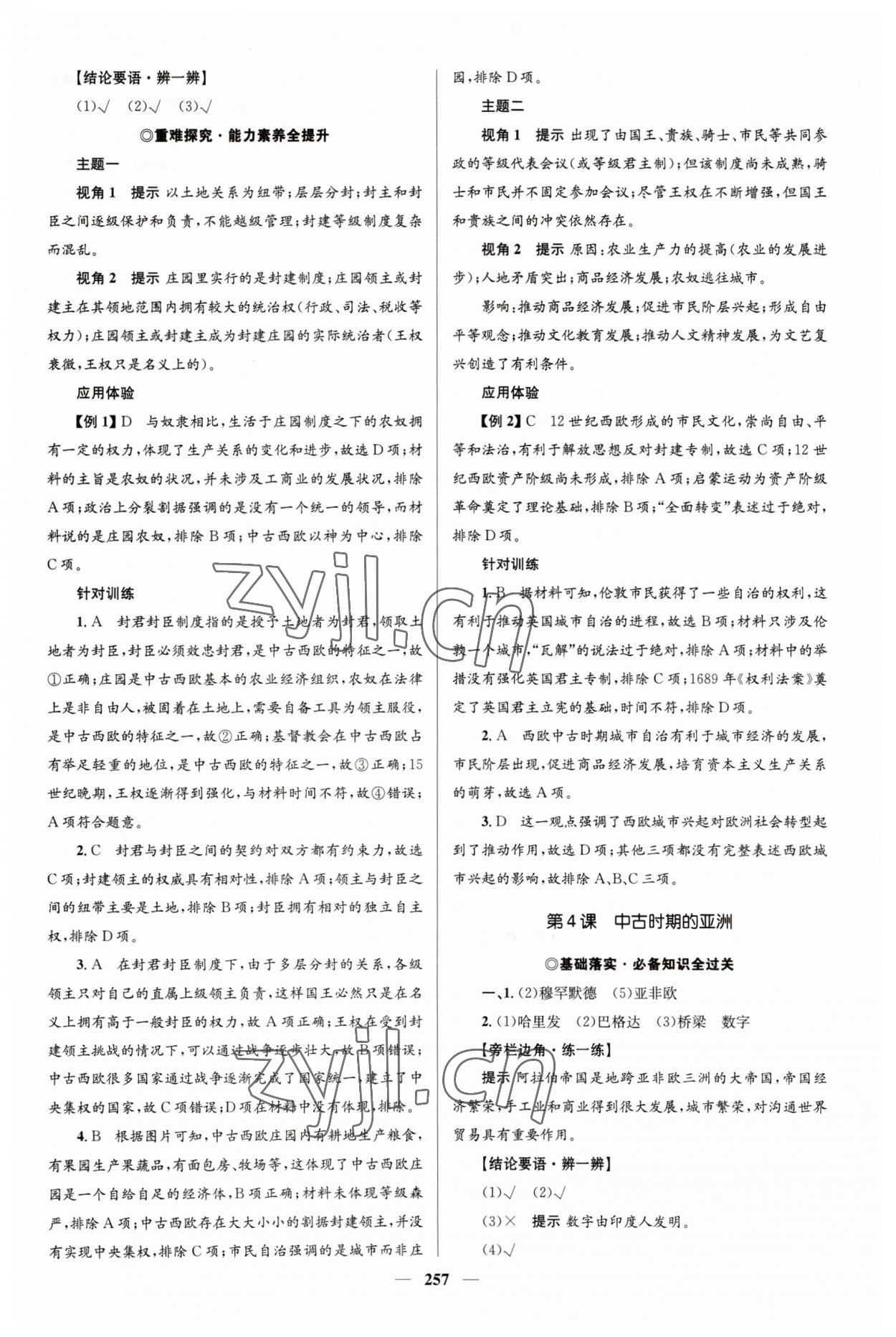 2023年高中同步學(xué)案優(yōu)化設(shè)計(jì)歷史必修下冊(cè)人教版 參考答案第4頁(yè)