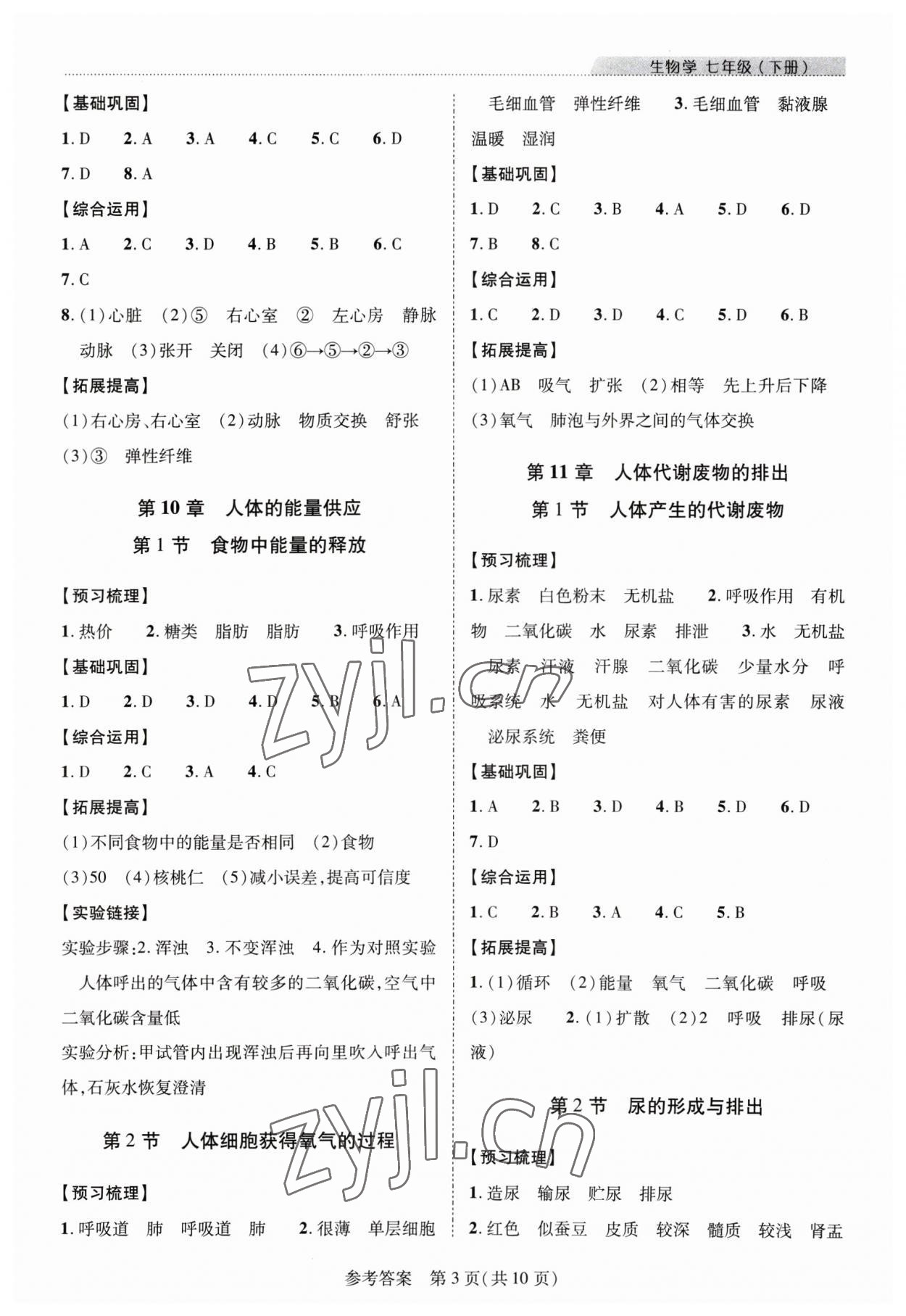 2023年新課程同步學(xué)案七年級(jí)生物下冊(cè)北師大版 第3頁(yè)