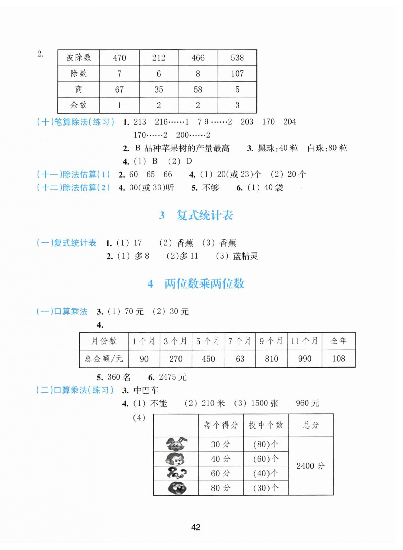 2023年预学与导学三年级数学下册人教版 参考答案第2页