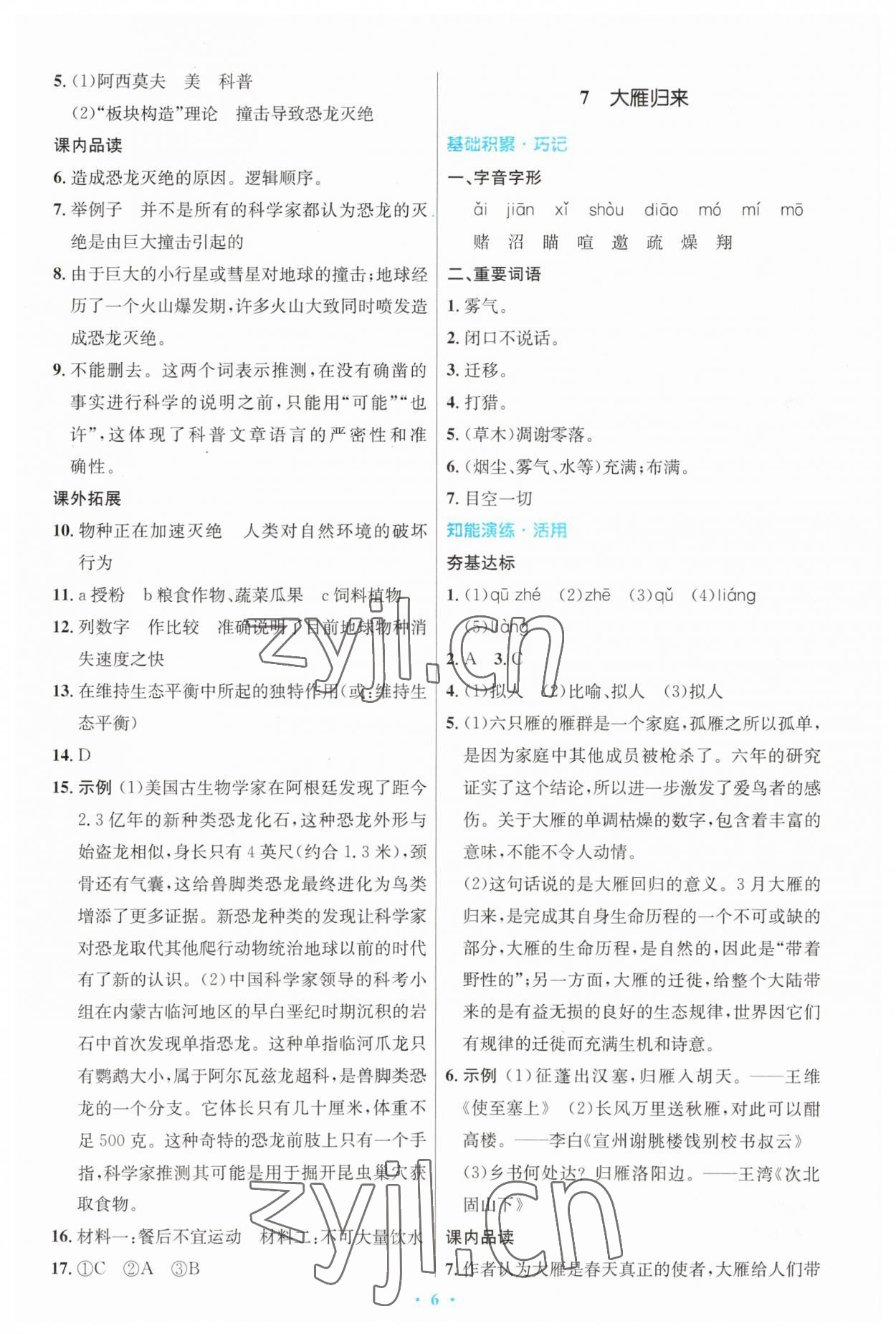 2023年同步測(cè)控優(yōu)化設(shè)計(jì)八年級(jí)語(yǔ)文下冊(cè)人教版 第6頁(yè)