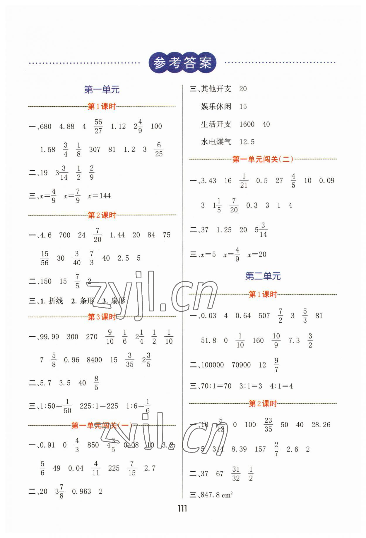 2023年芝麻助優(yōu)口算速算巧妙算六年級數(shù)學(xué)下冊蘇教版 第1頁